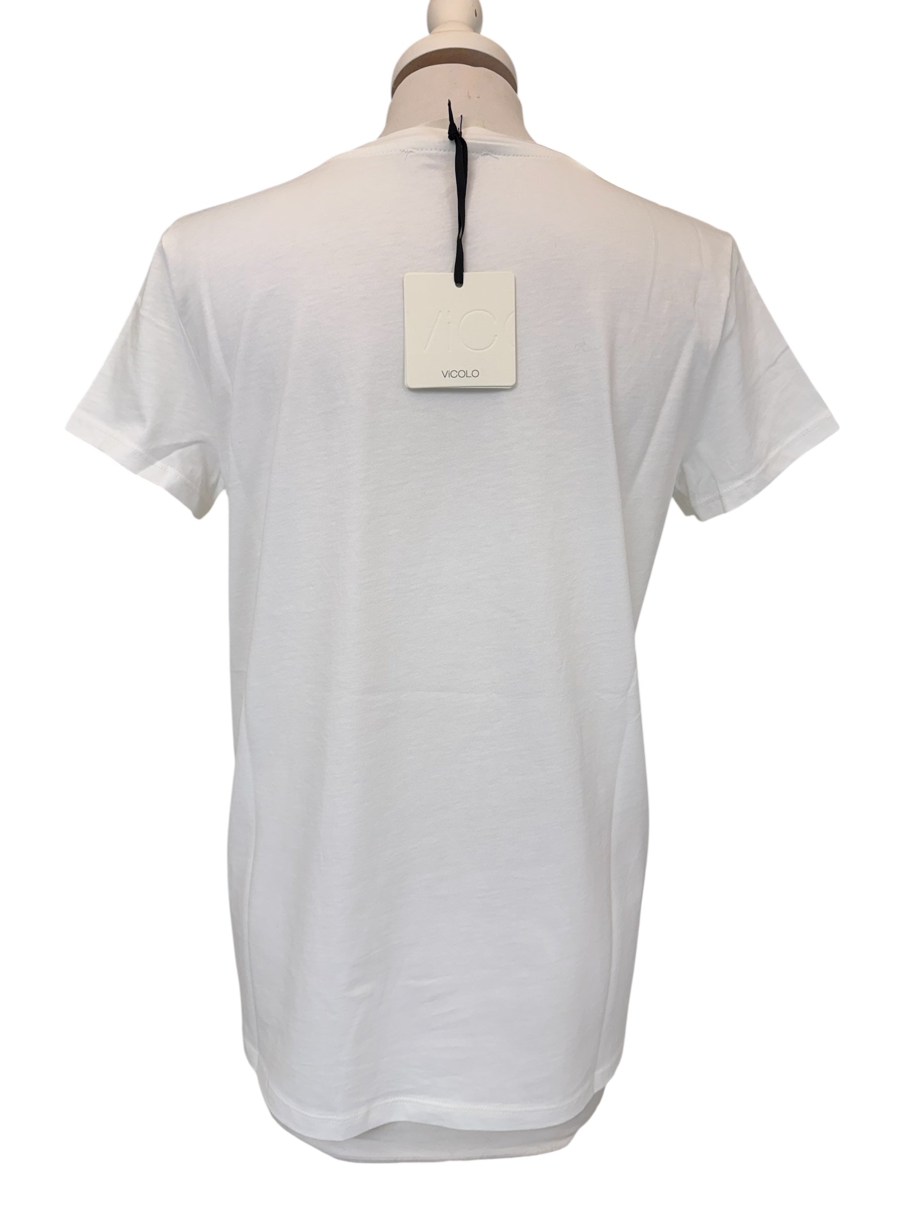 T-shirt bianca stampa Paris