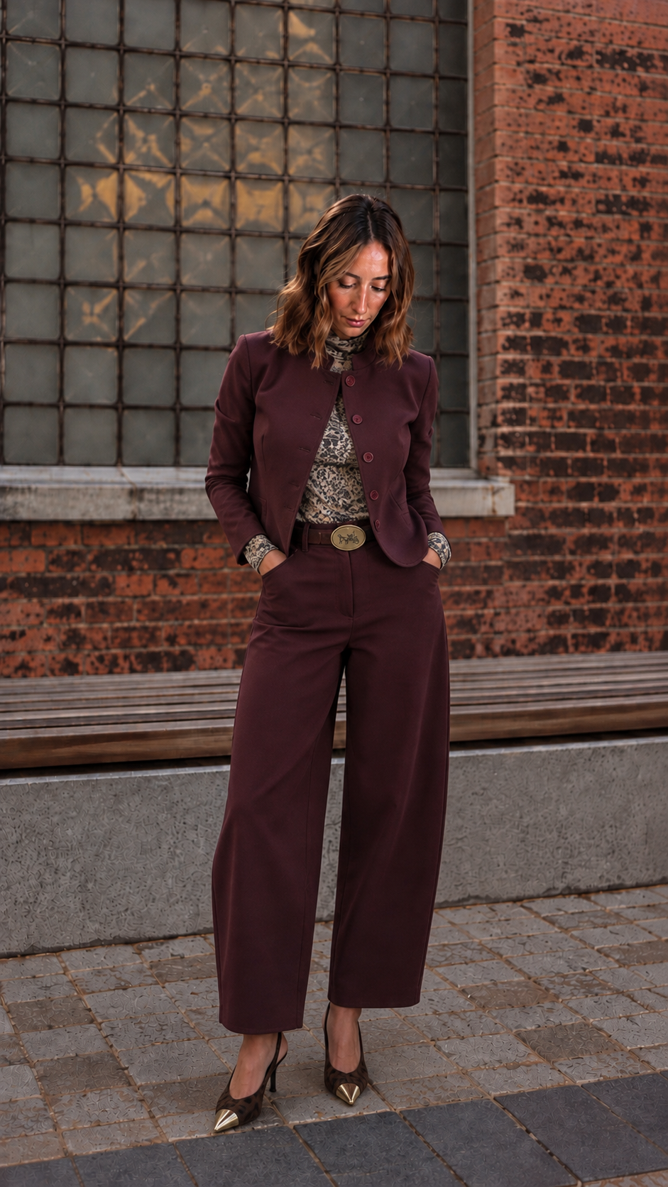 Pantalone Bordeaux punto Milano W26P649