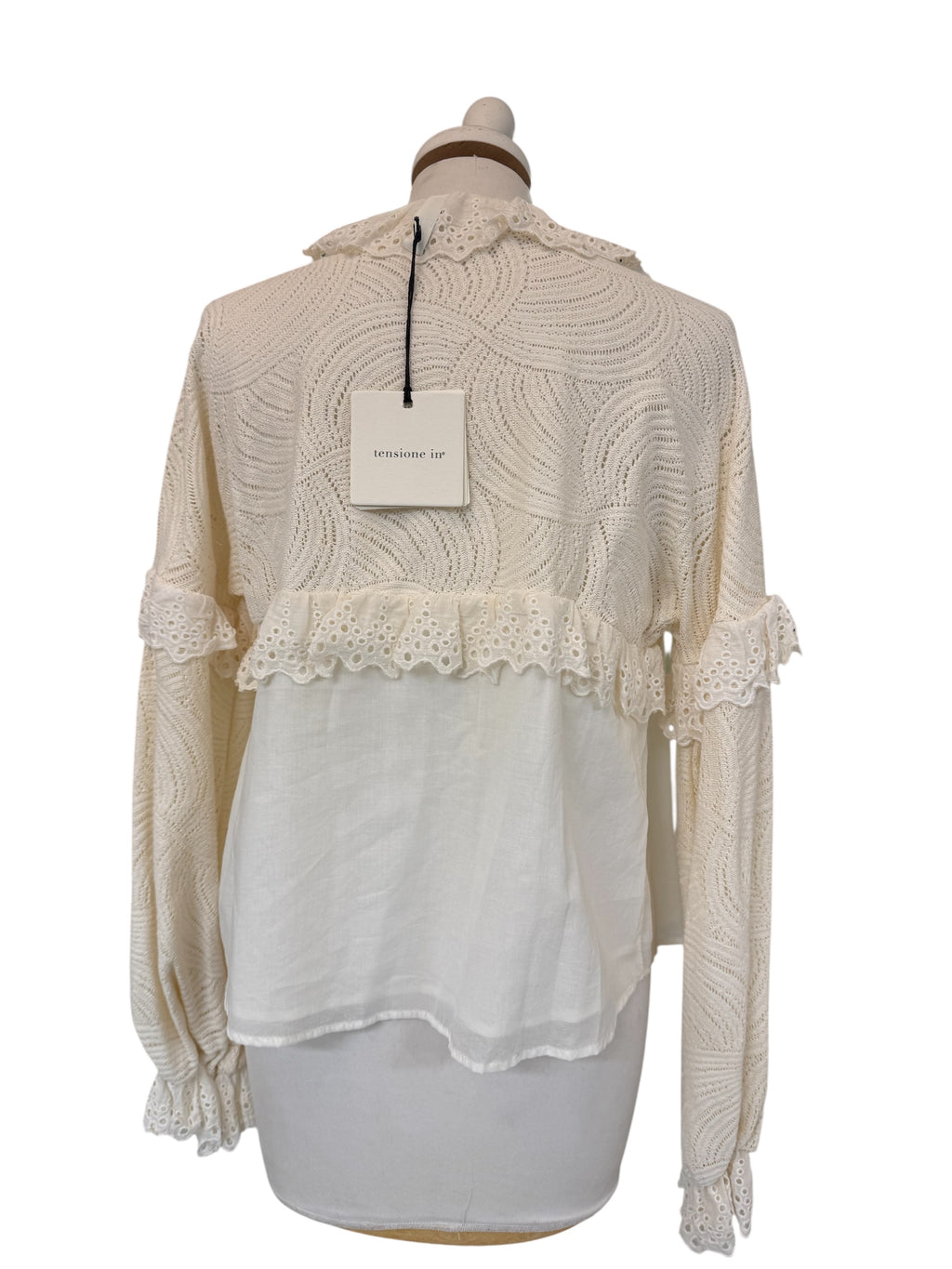 Camicia fiocchi frappa in sangallo