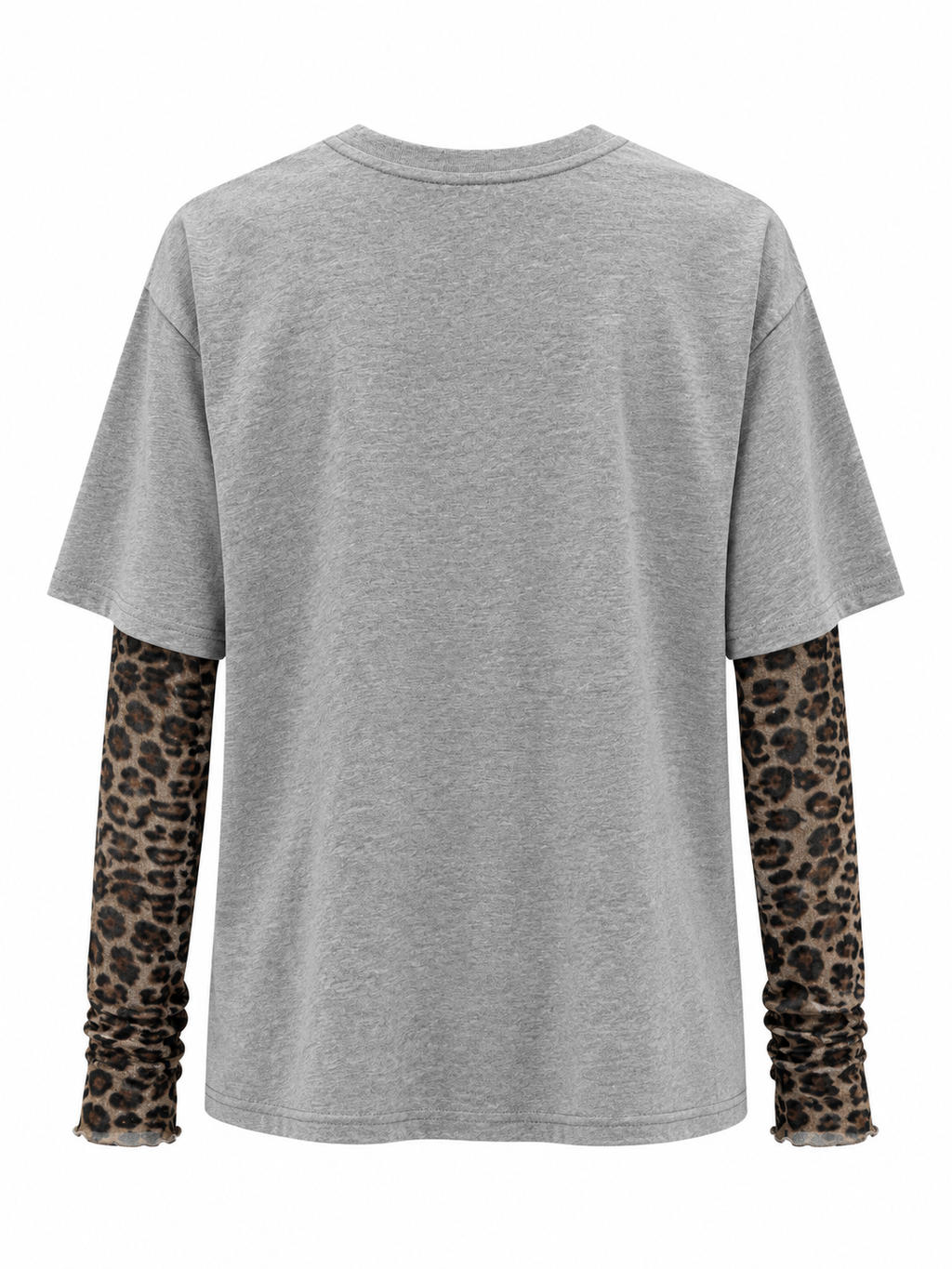 T-shirt grigio con manica maculata