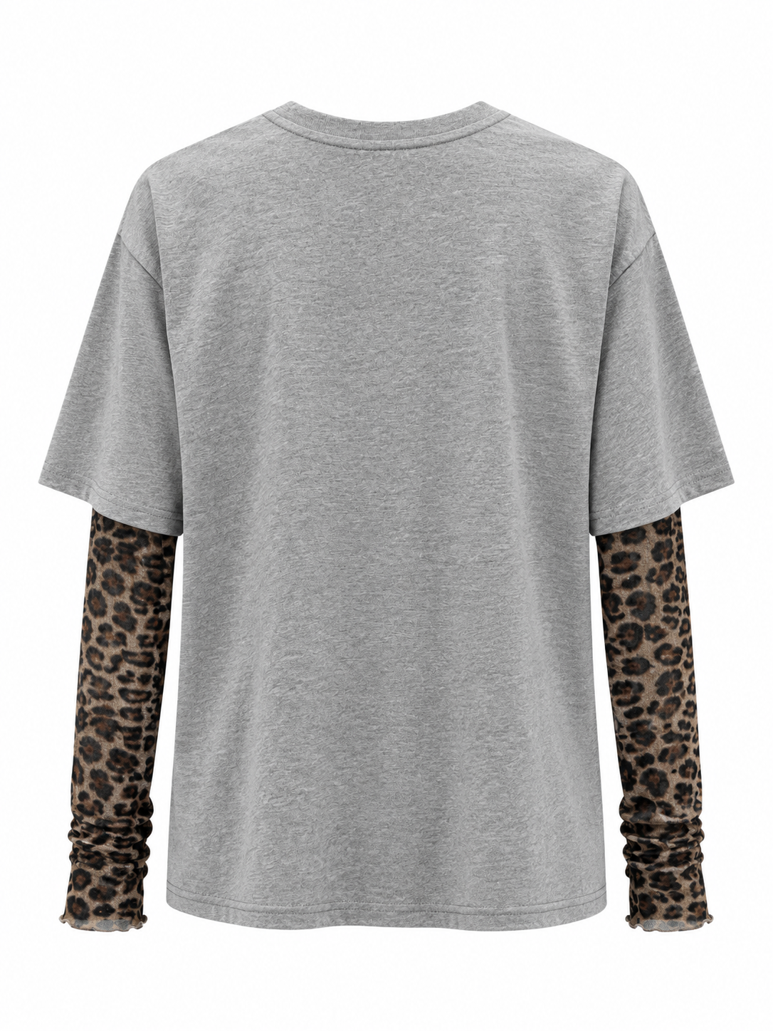 T-shirt grigio con manica maculata