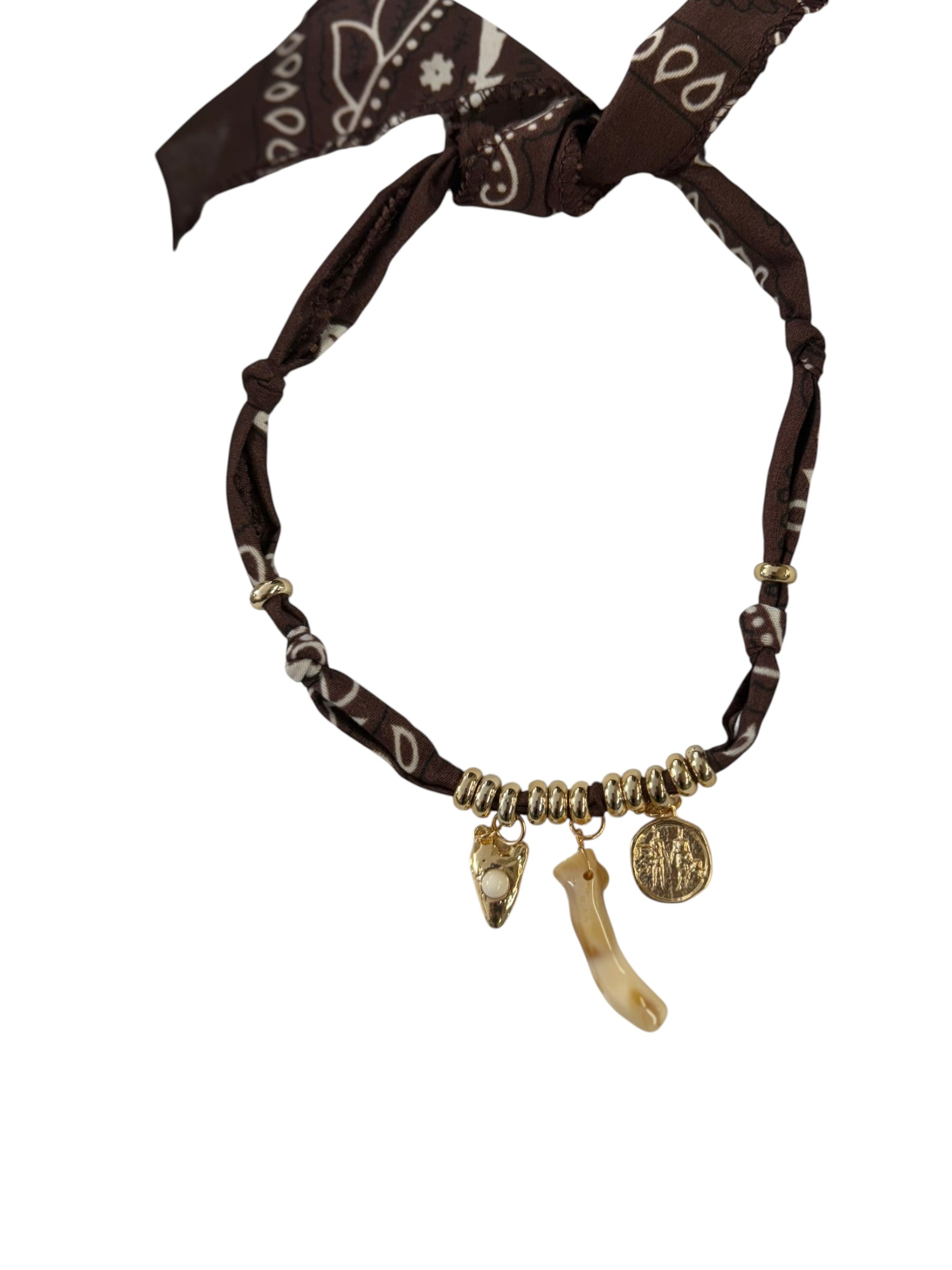 NECKLACE BANDANA MORO CORNO PANNA