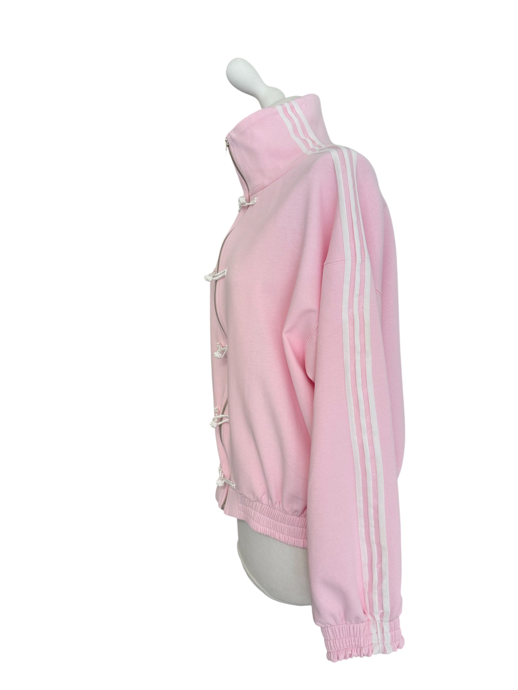 Felpa rosa alamari banda laterale