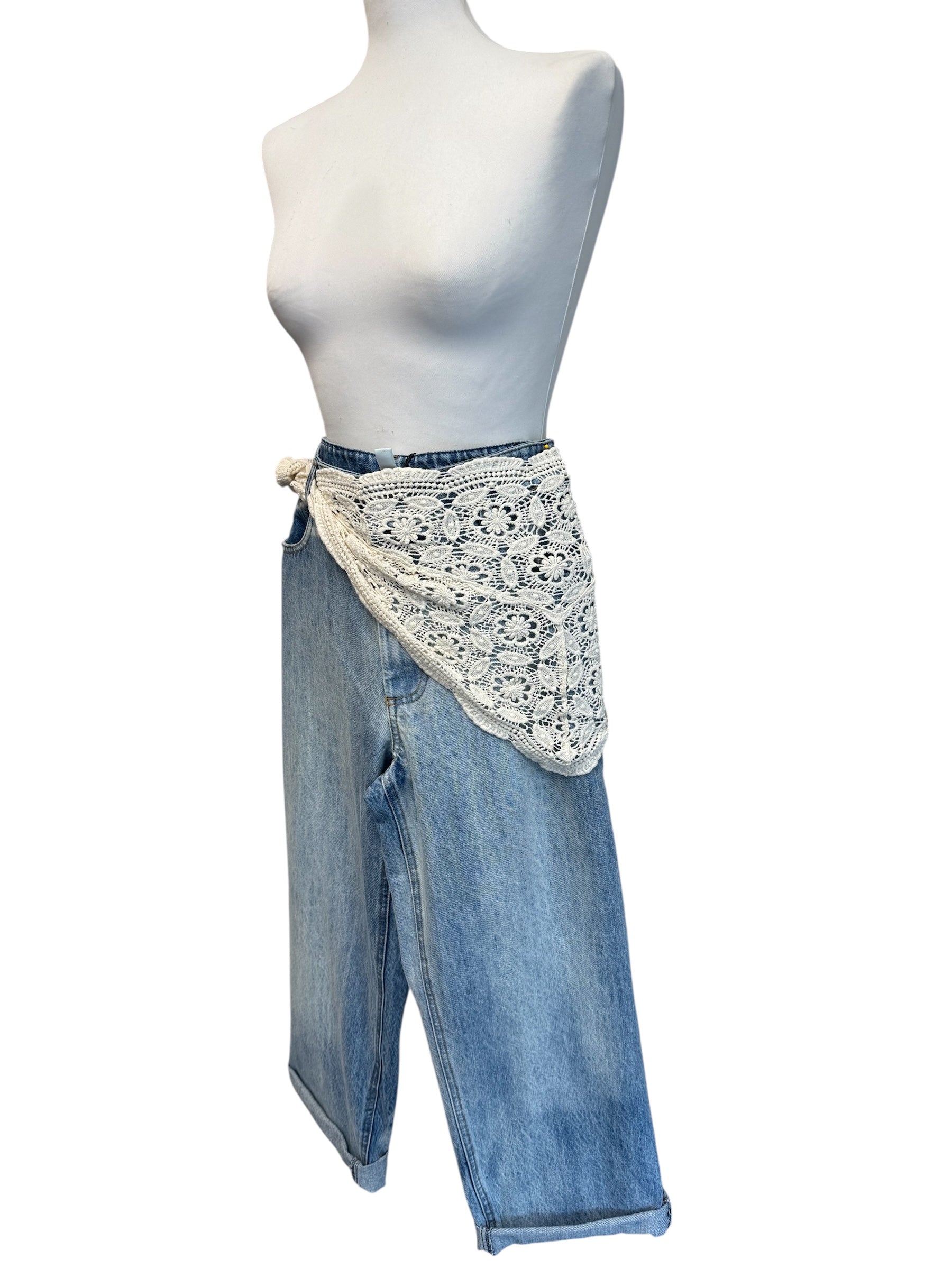 Jeans dritto CP646 + bandana macrame