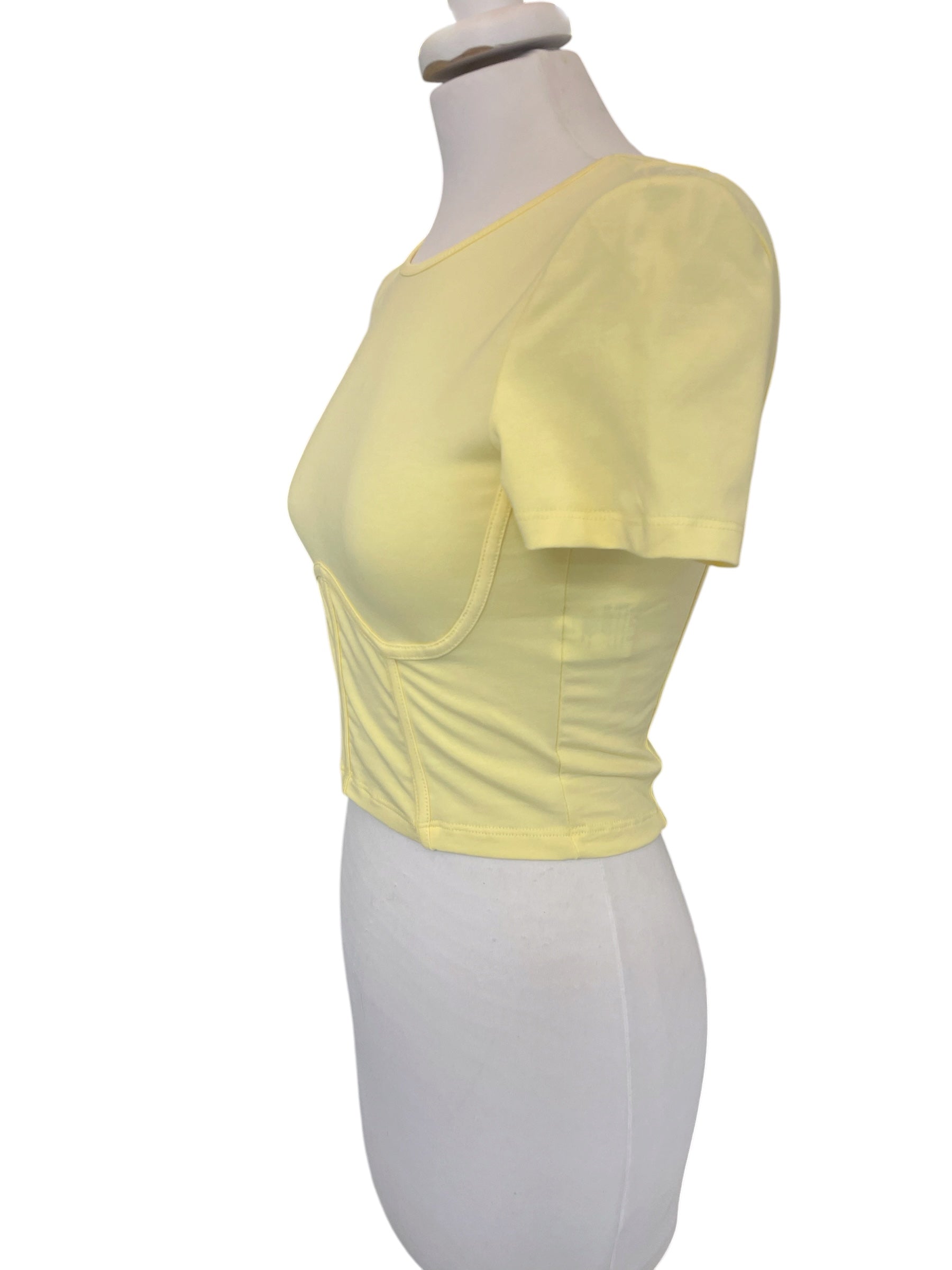 T-shirt gialla crop