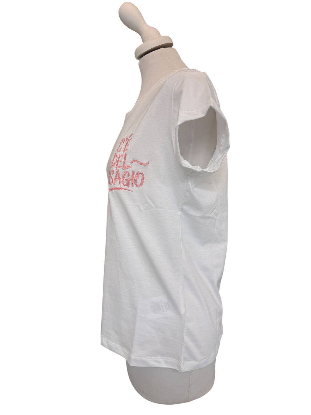 T-shirt bianca ricamo