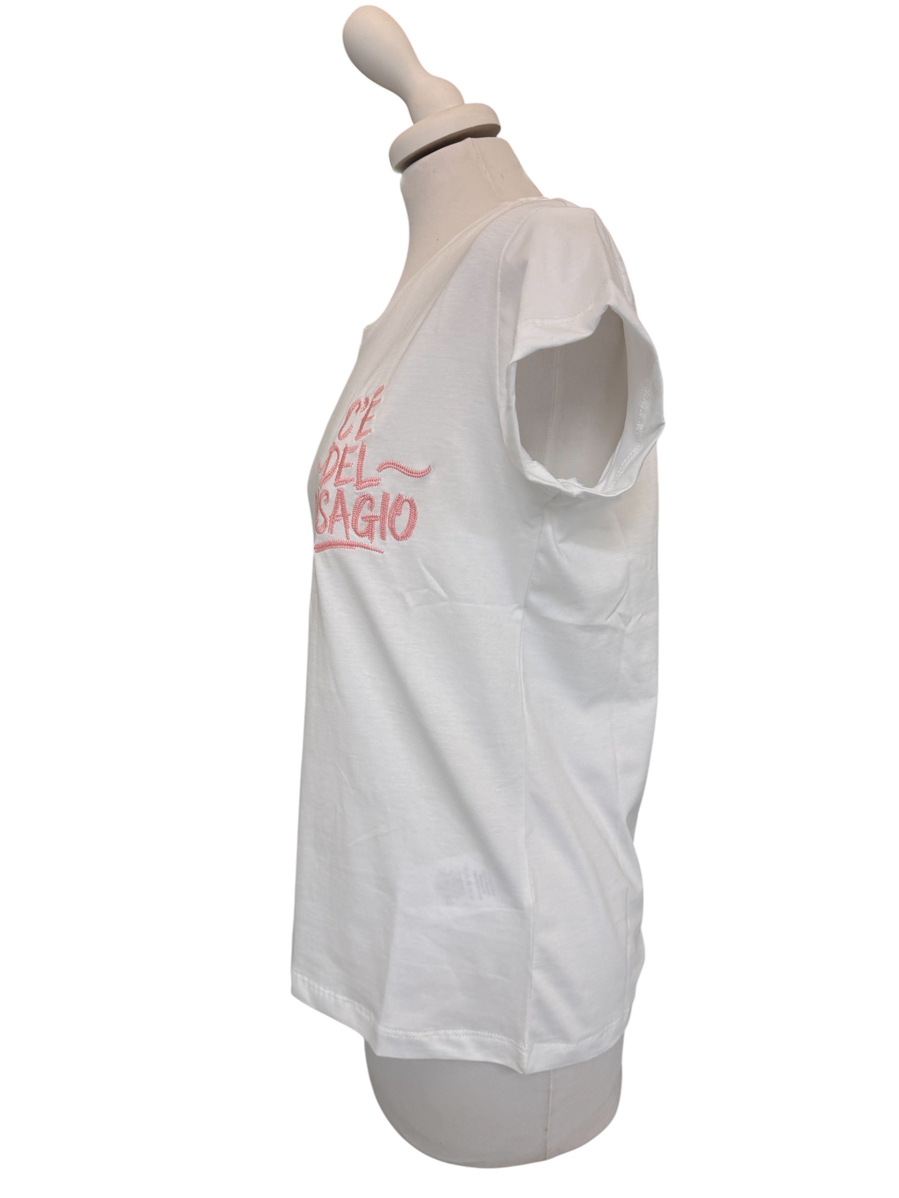 T-shirt bianca ricamo