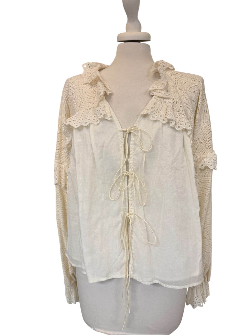 Camicia fiocchi frappa in sangallo