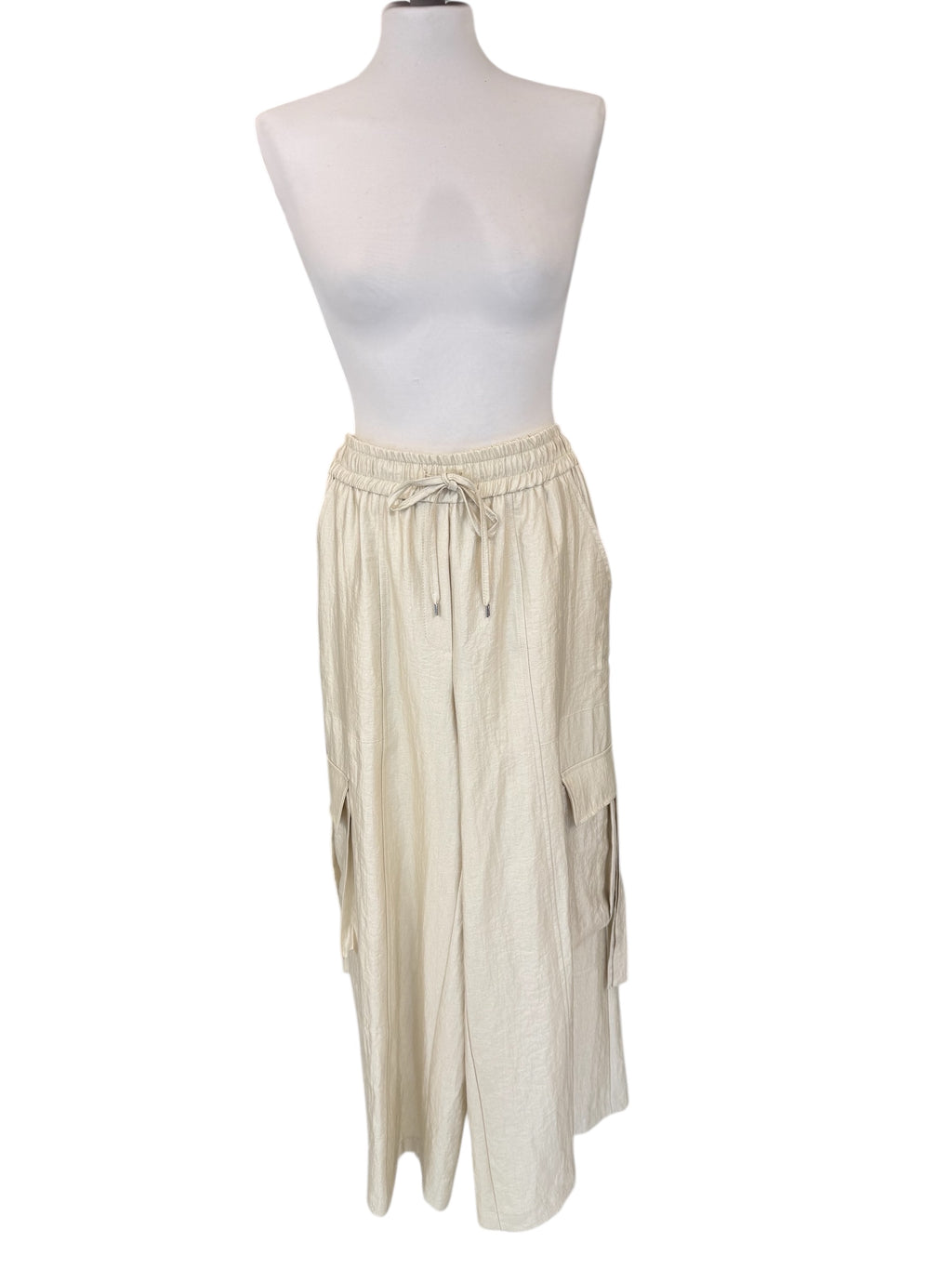 Pantalone cargo panna