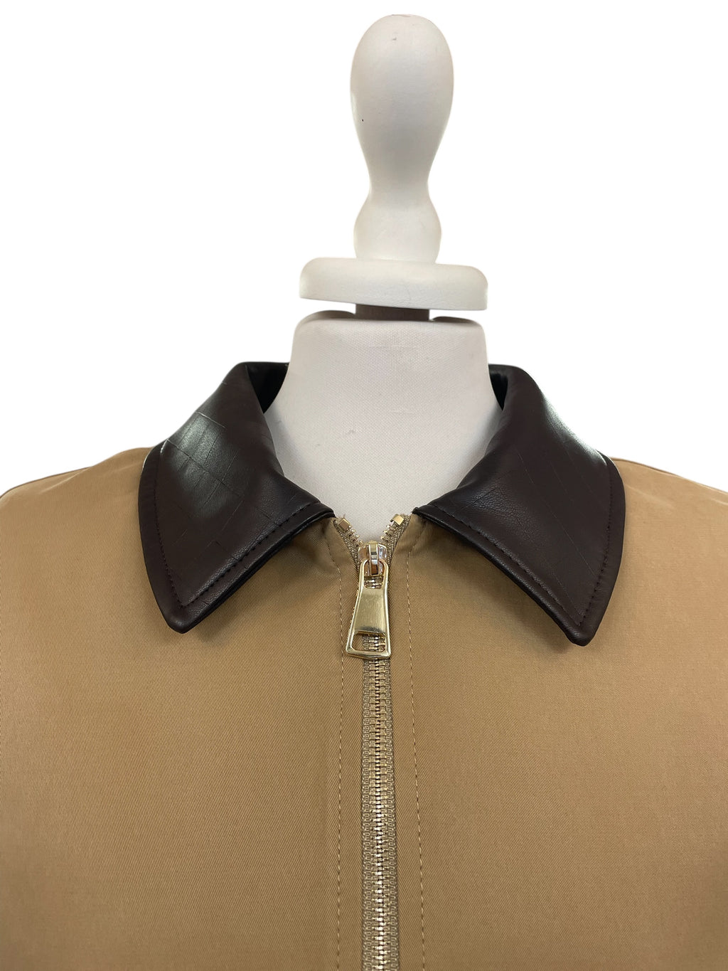 Bomber collo in ecopelle