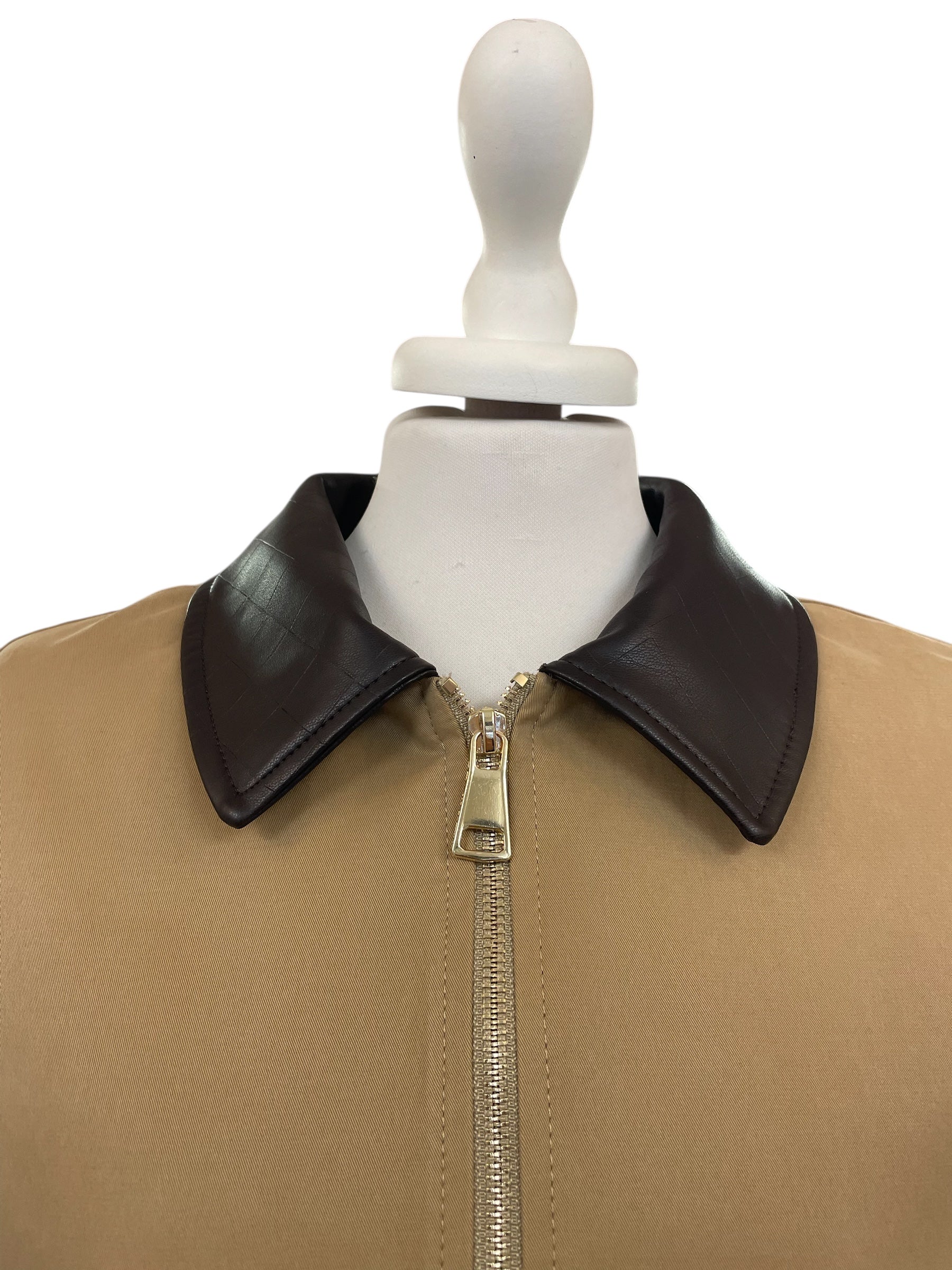 Bomber collo in ecopelle