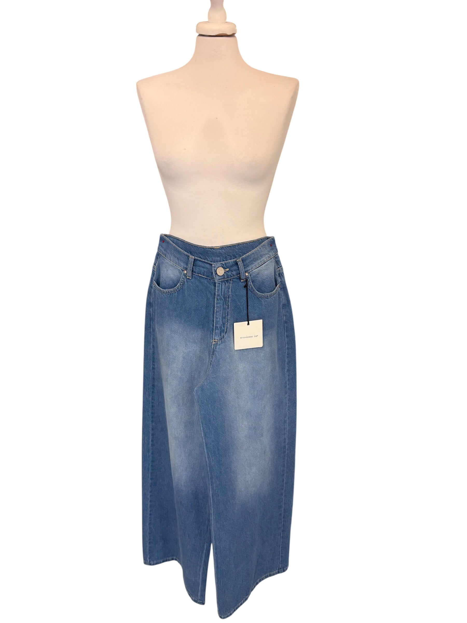 Jeans tasca in camoscio