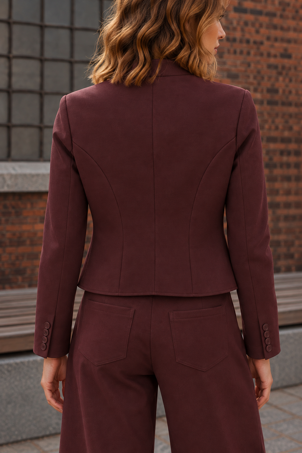 Giacca bordeaux punto Milano W26J650
