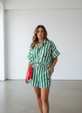 Camicia a righe verde con 🍓