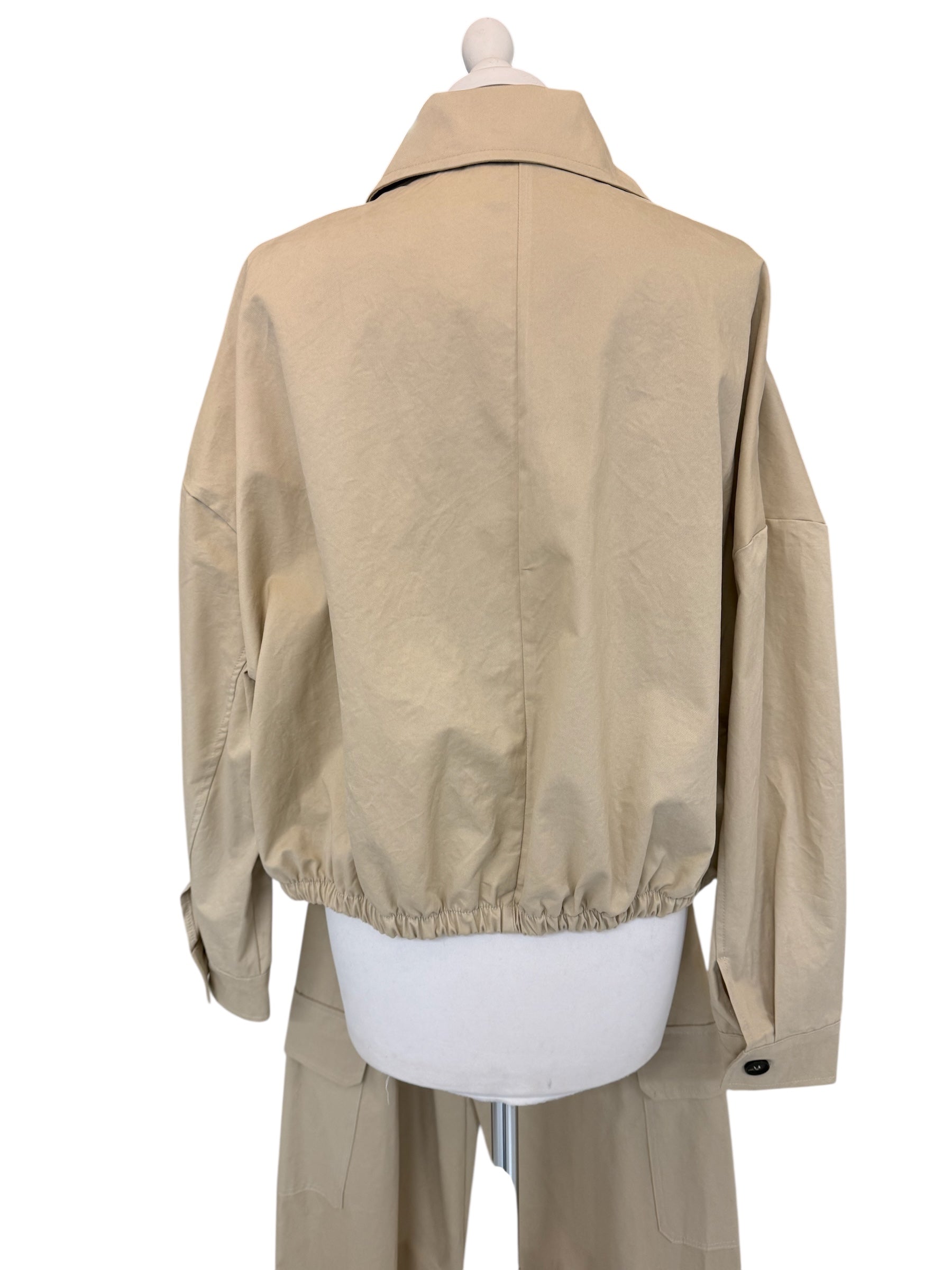 Bomber in cotone sabbia