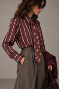 Camicia rigata + cravatta leopardato