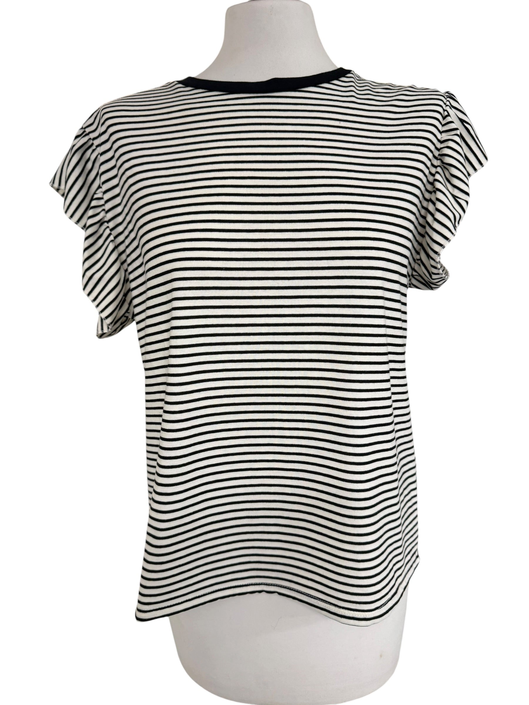 T-shirt righe con rouches