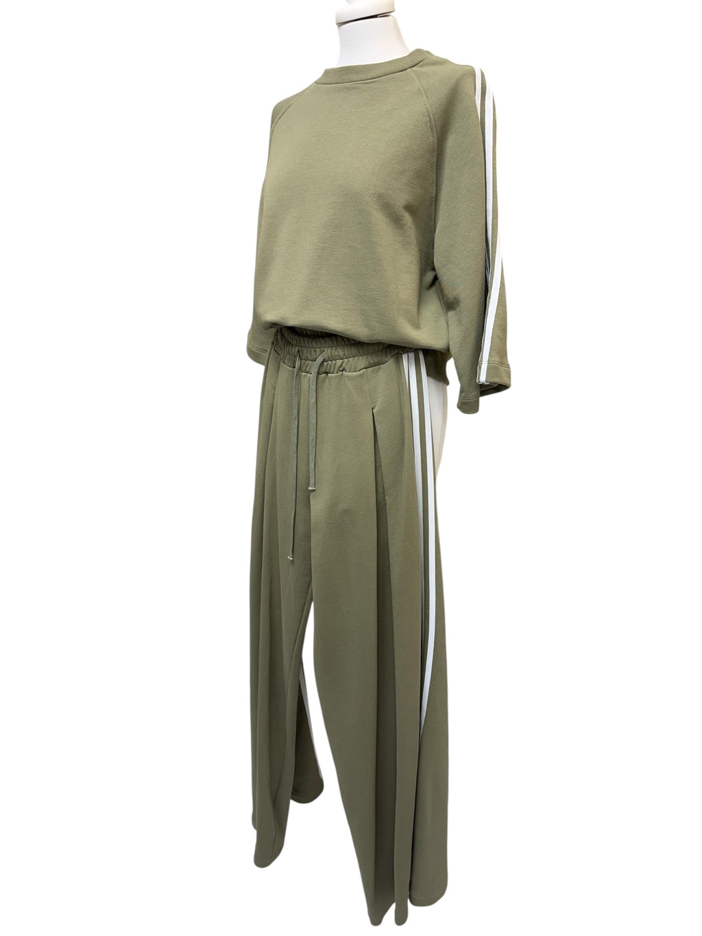 Pantalone verde bande laterali