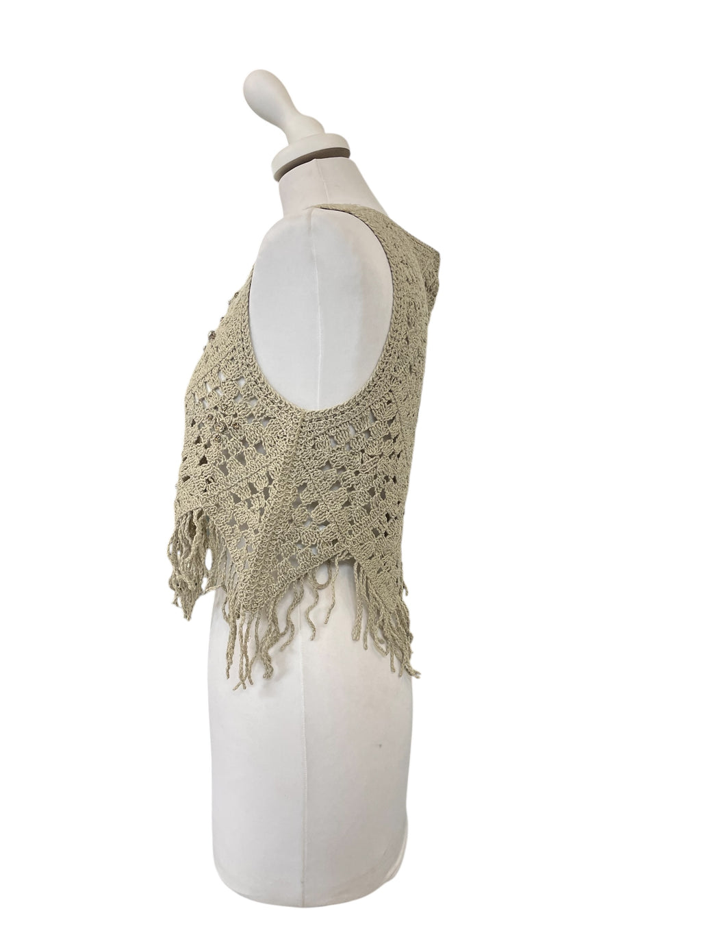 Top macramè con frange