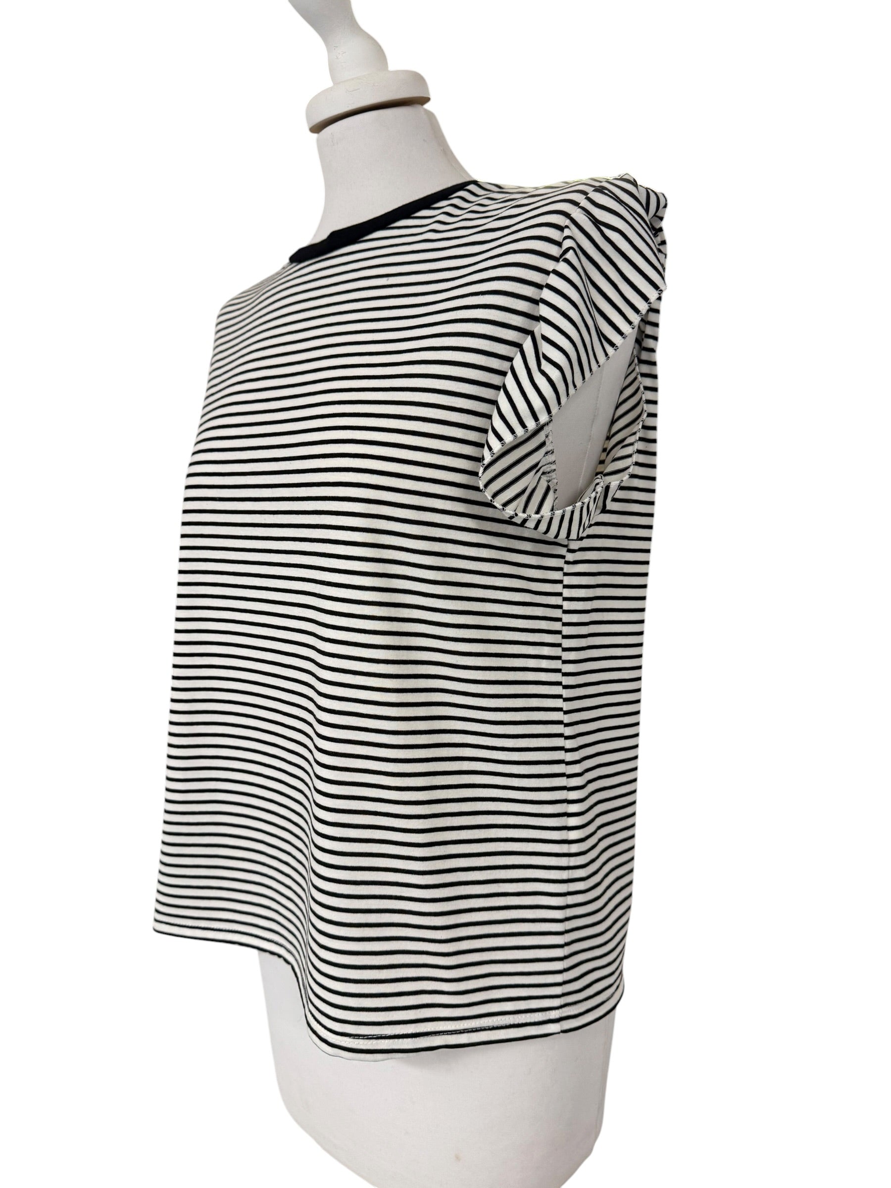 T-shirt righe con rouches