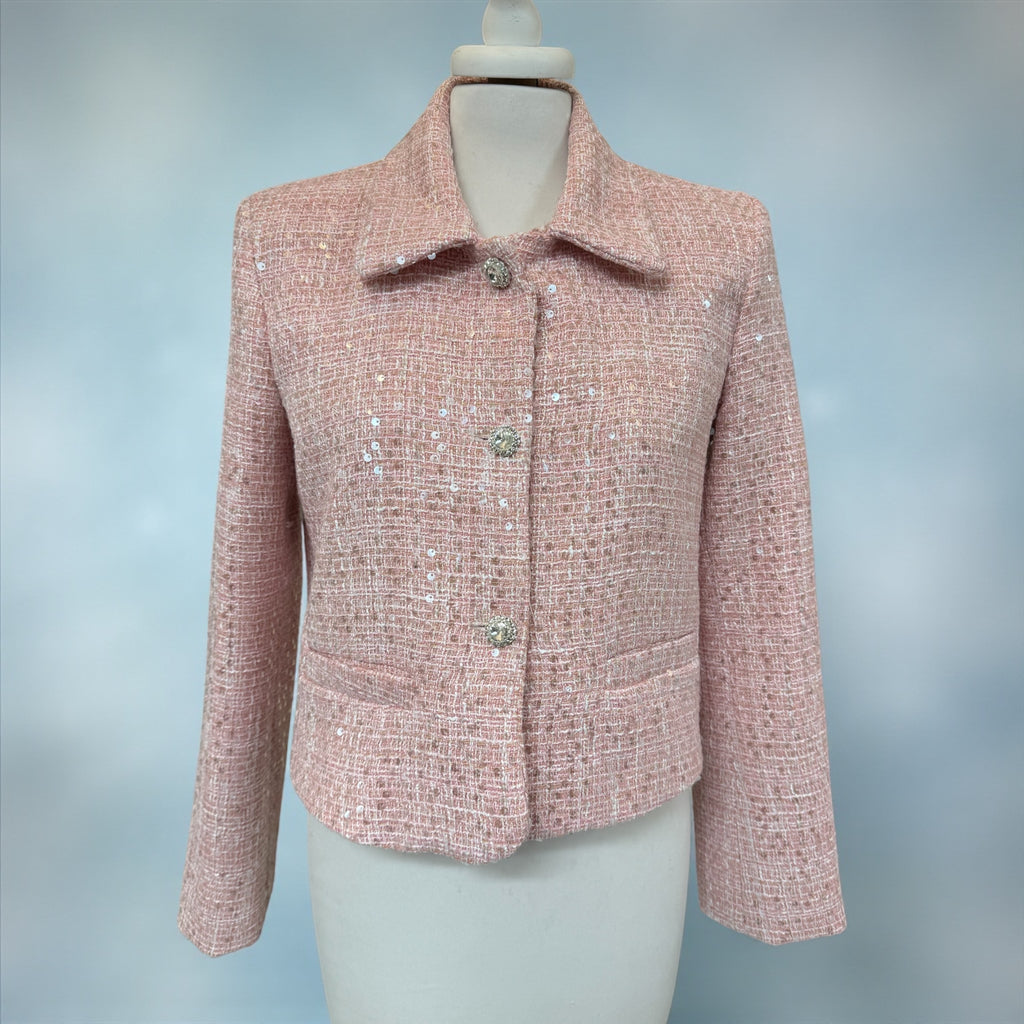 Giacca chanel rosa con paiettes