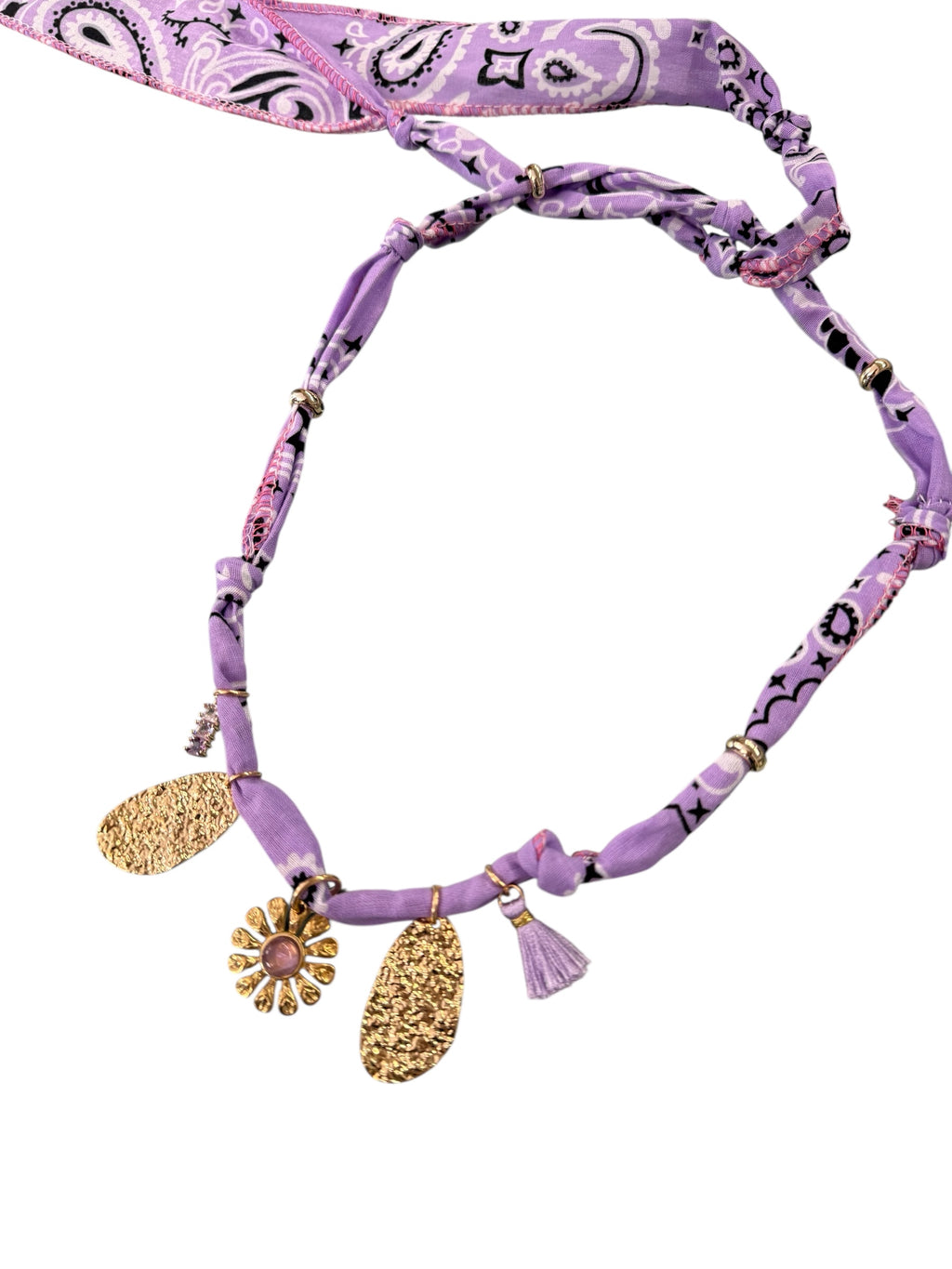 NECKLACE BANDANA LILLA FIORE