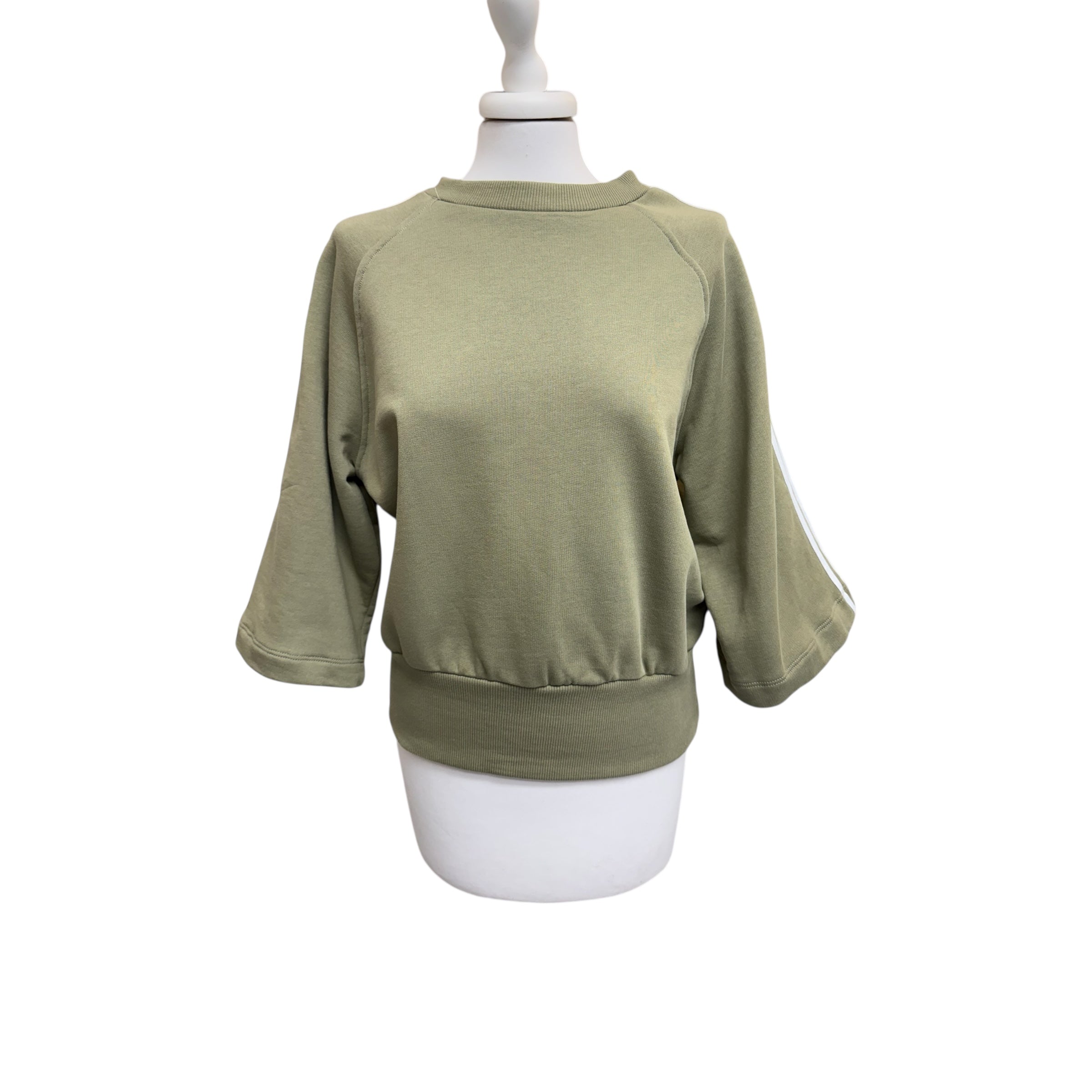 Felpa manica 3/4 con bande laterali