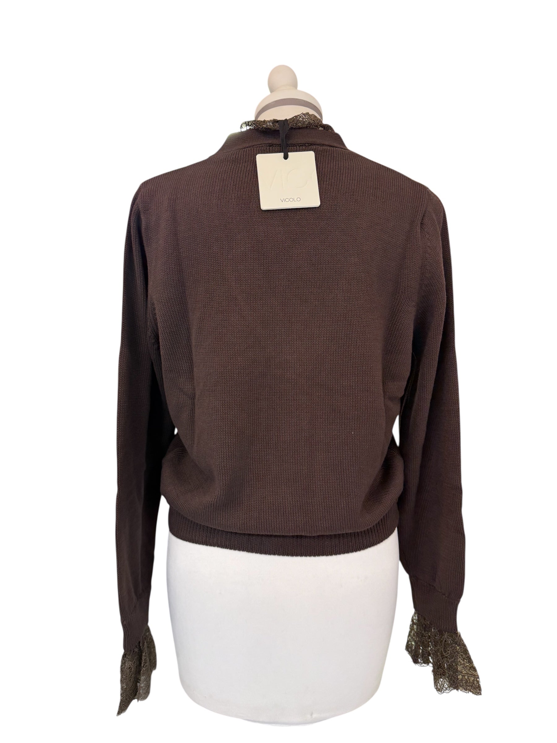 Cardigan pizzo moro