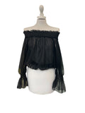 Blusa nera tensione in variante unica C10295AT