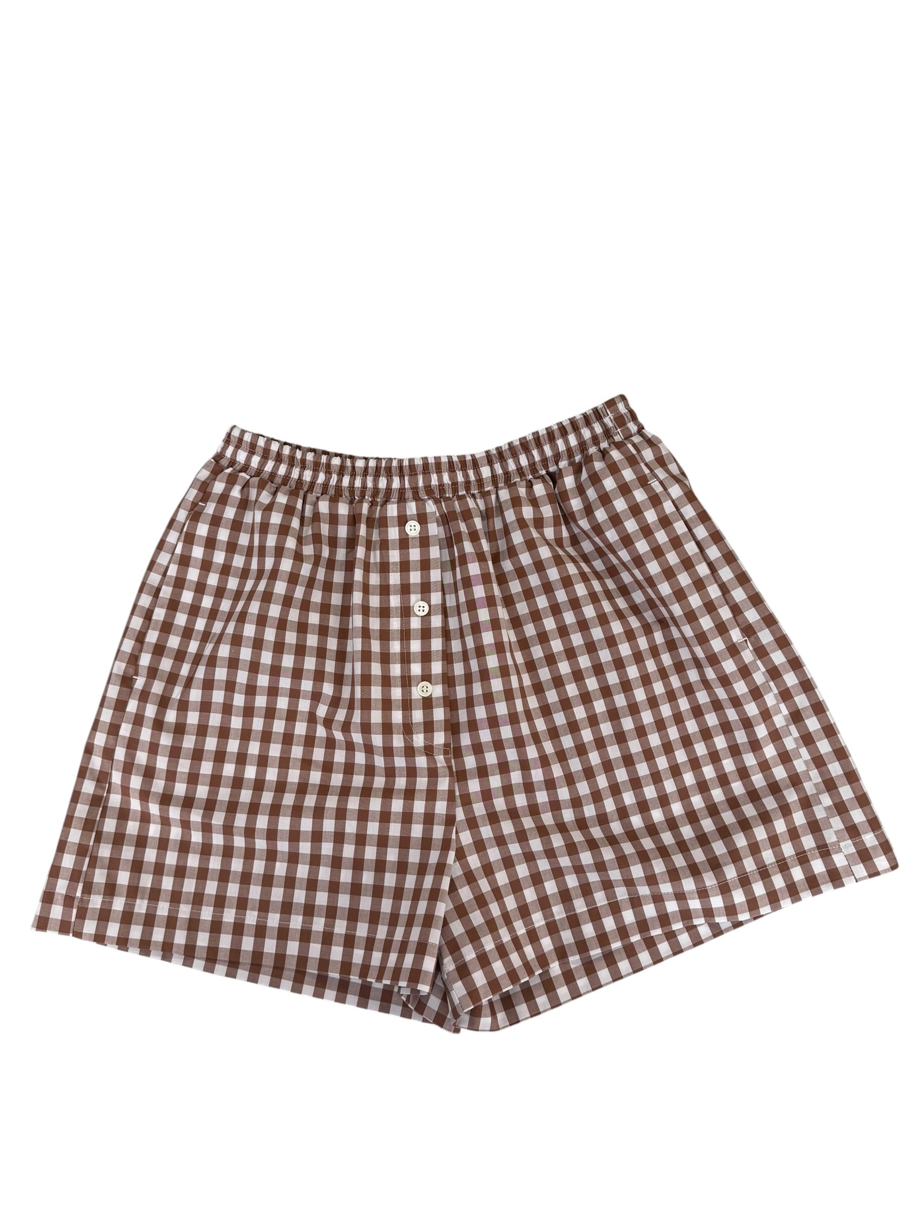 Short vichì marrone/panna