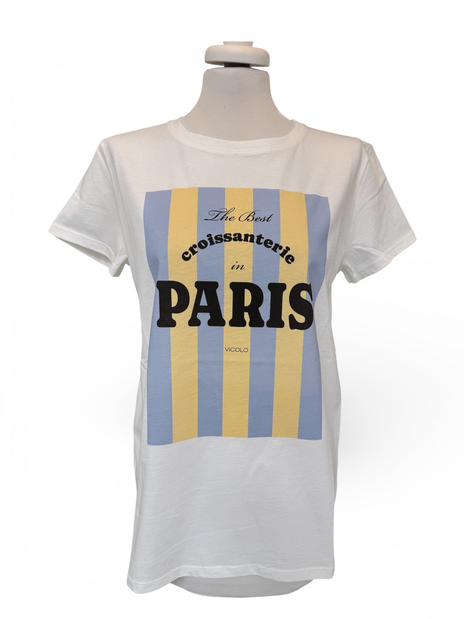 T-shirt bianca stampa Paris