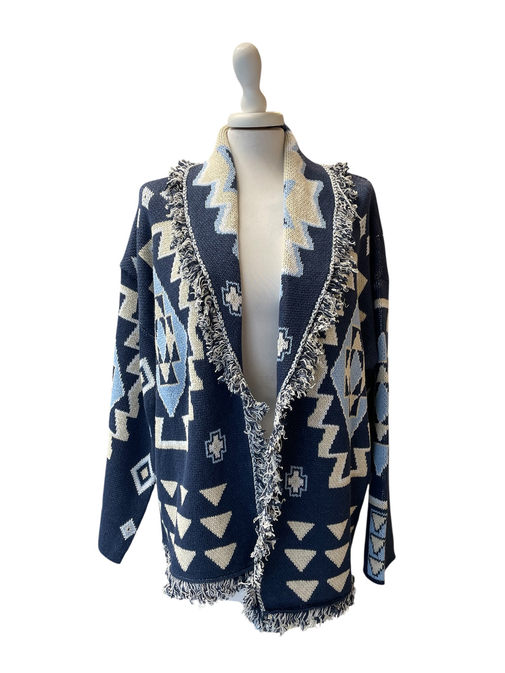 Cardigan alanui blu/azzurro/panna