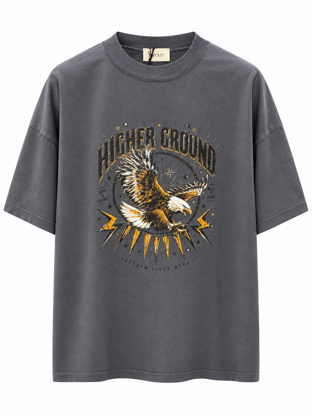 T-shirt stampa base antracite