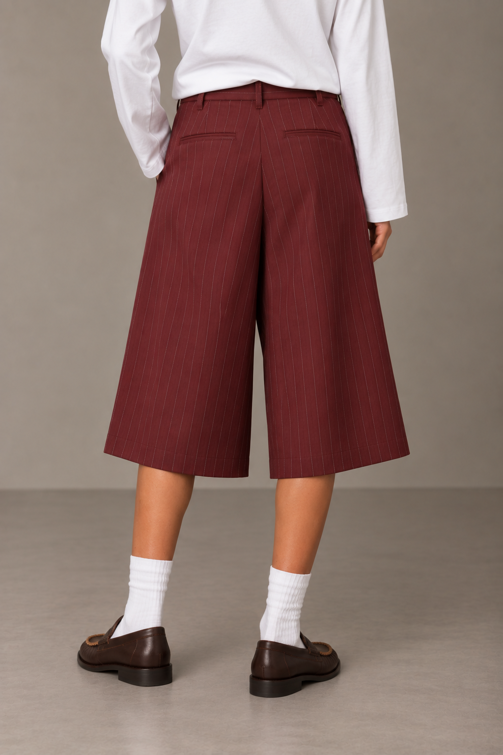 Bermuda gessato bordeaux