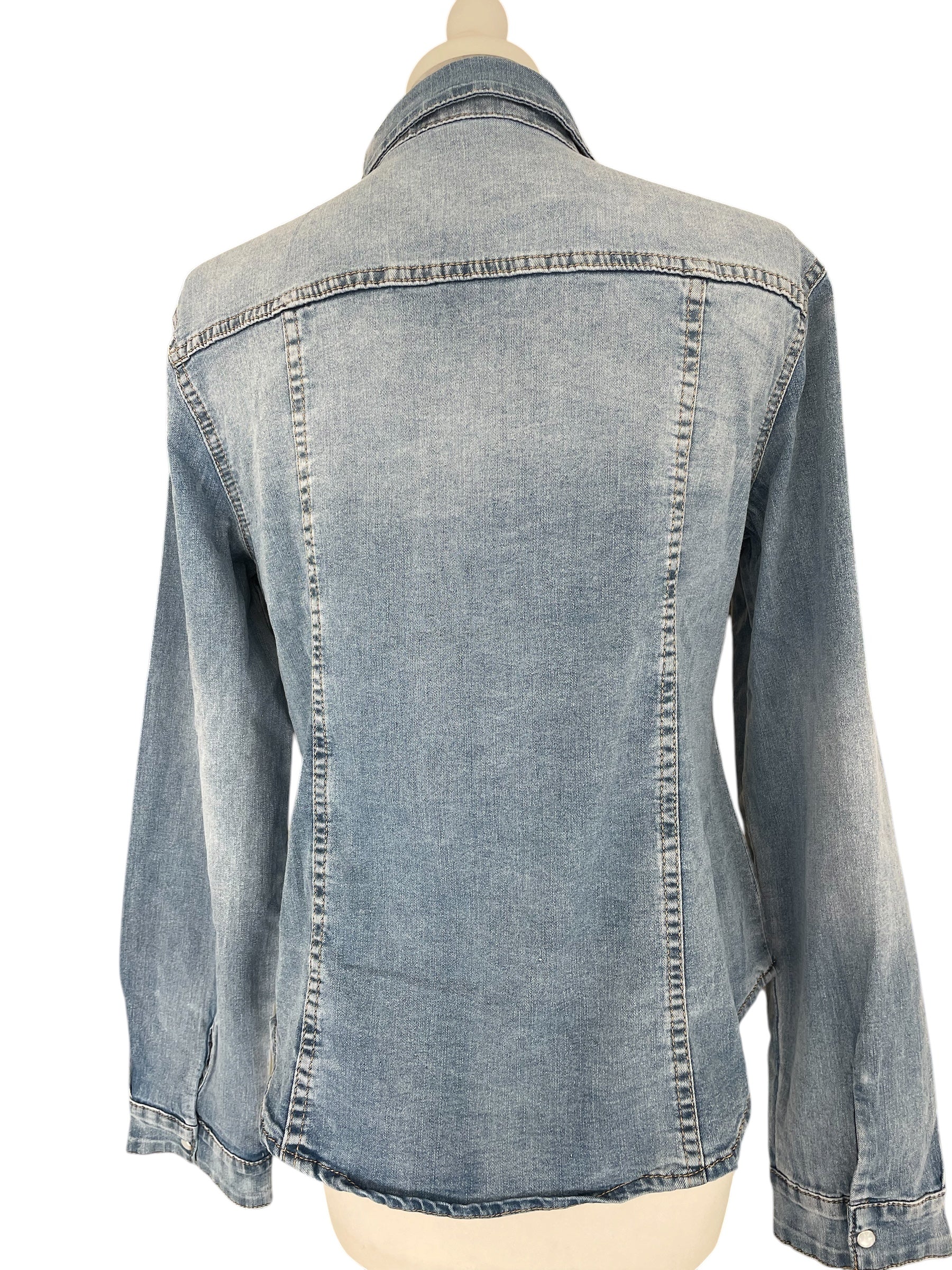 Camicia jeans elasticizzata azzurra