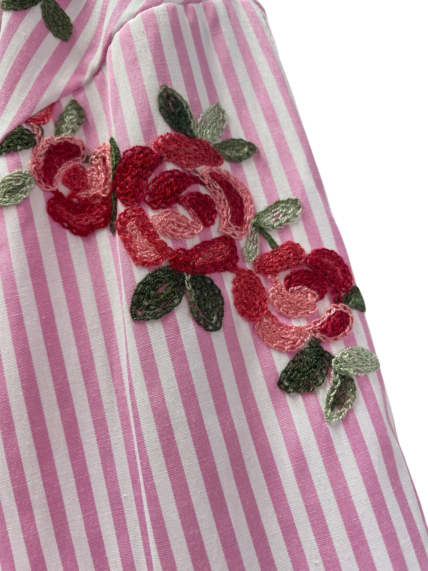 Camicia gessata ricamata taglia unica