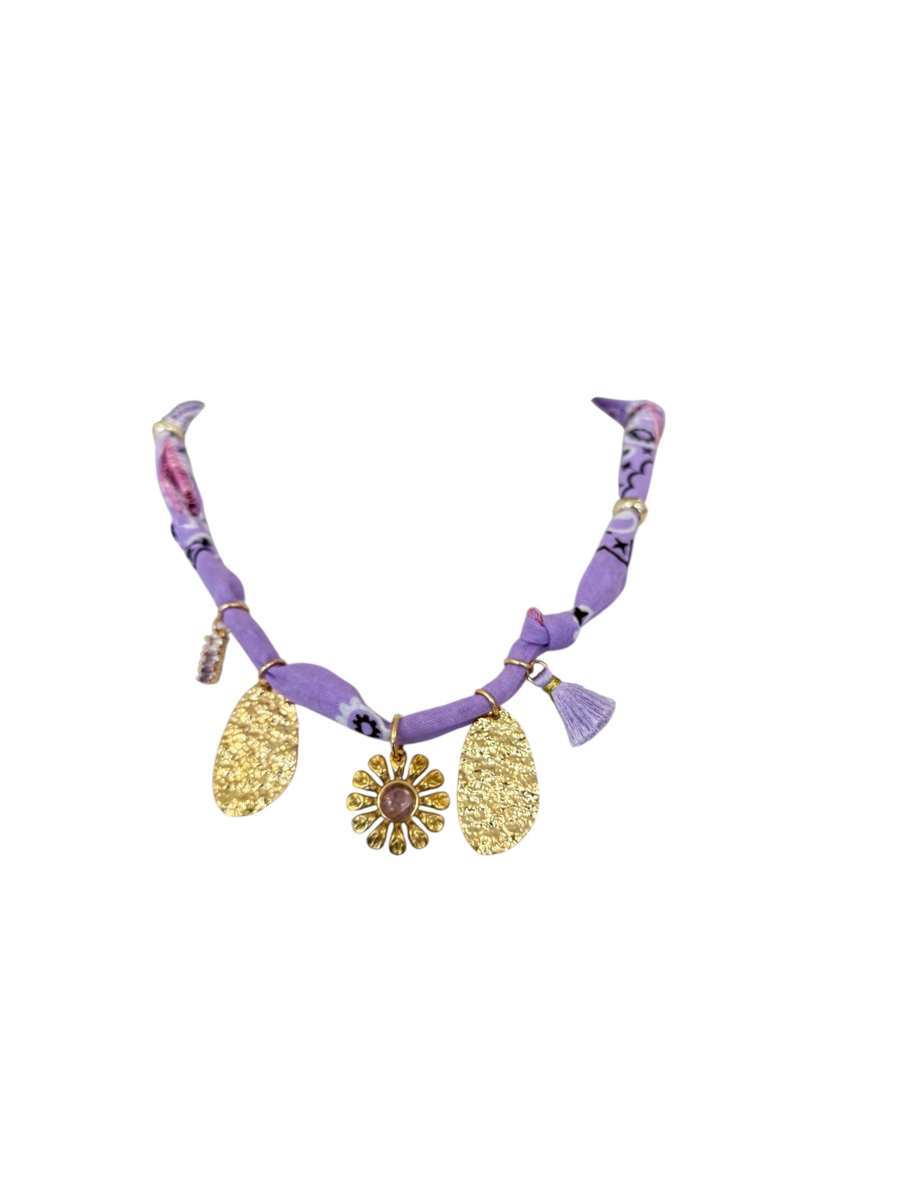 NECKLACE BANDANA LILLA FIORE