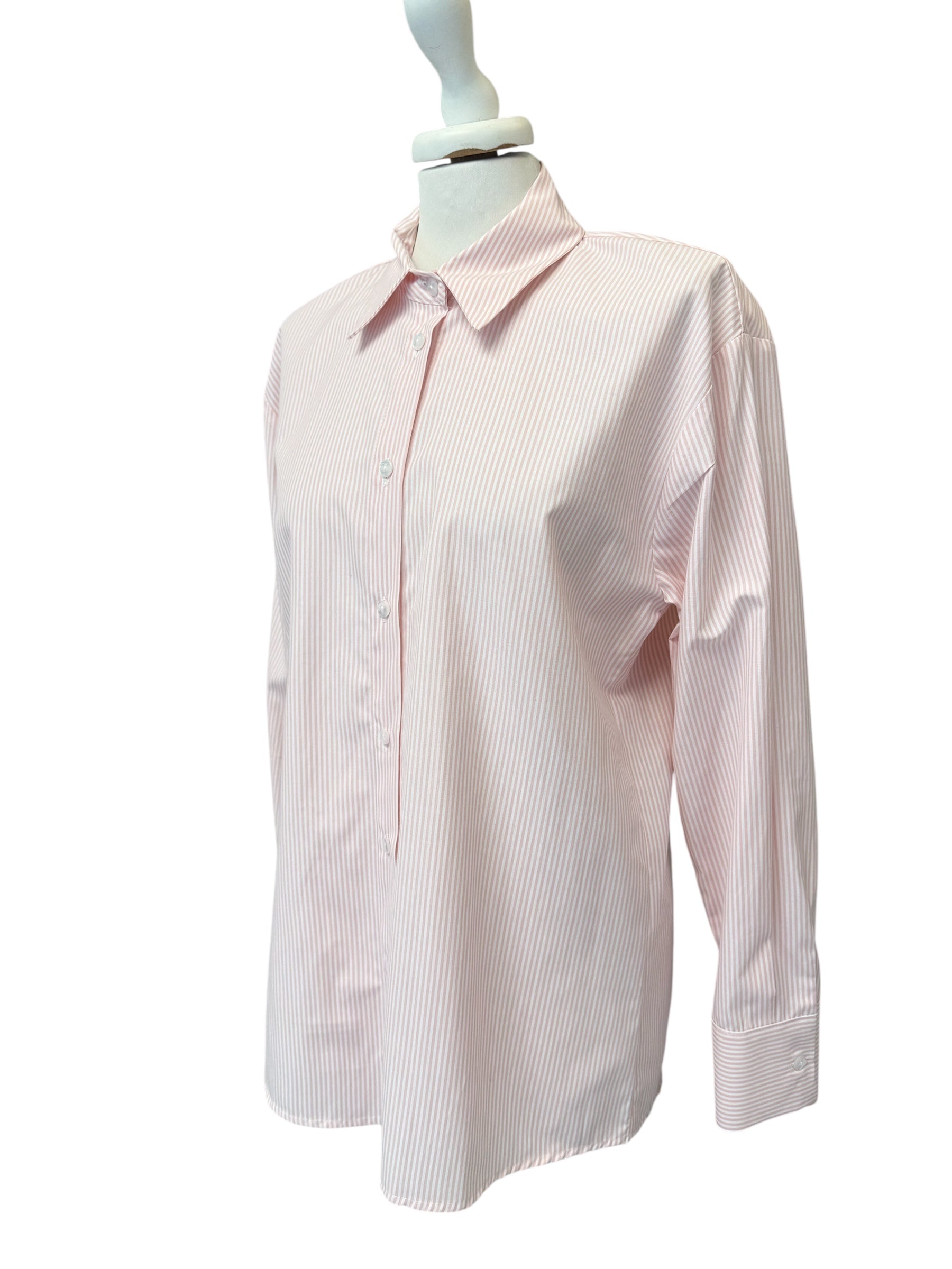 Camicia a righe rosa/bco
