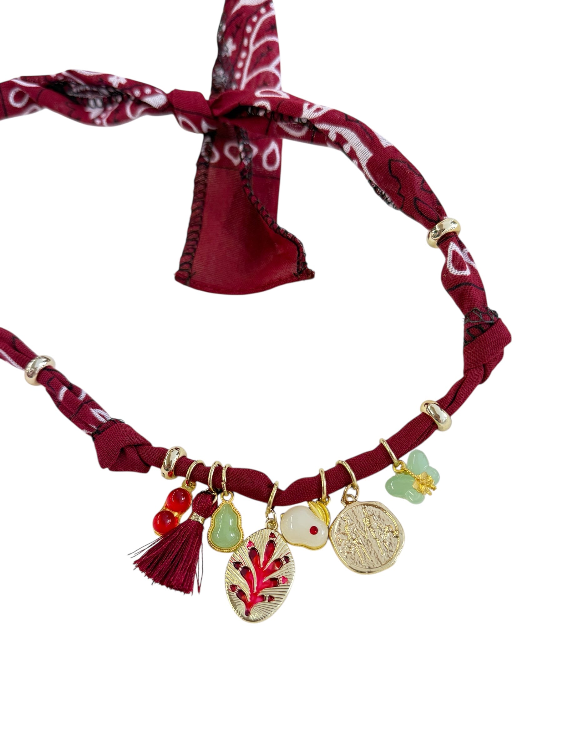 NECKLACE BANDANA BORDEAUX