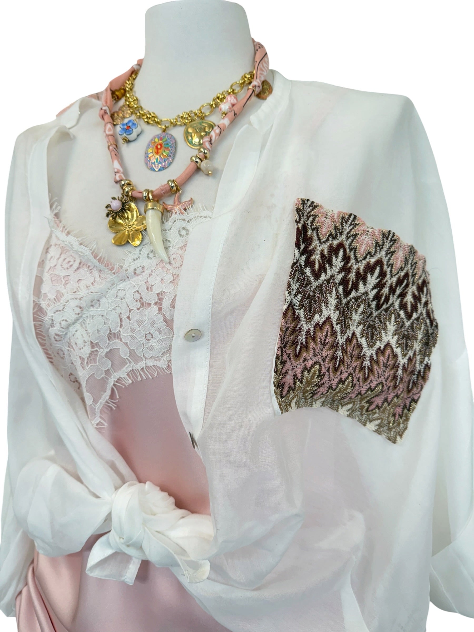 Camicia panna taschino Missoni