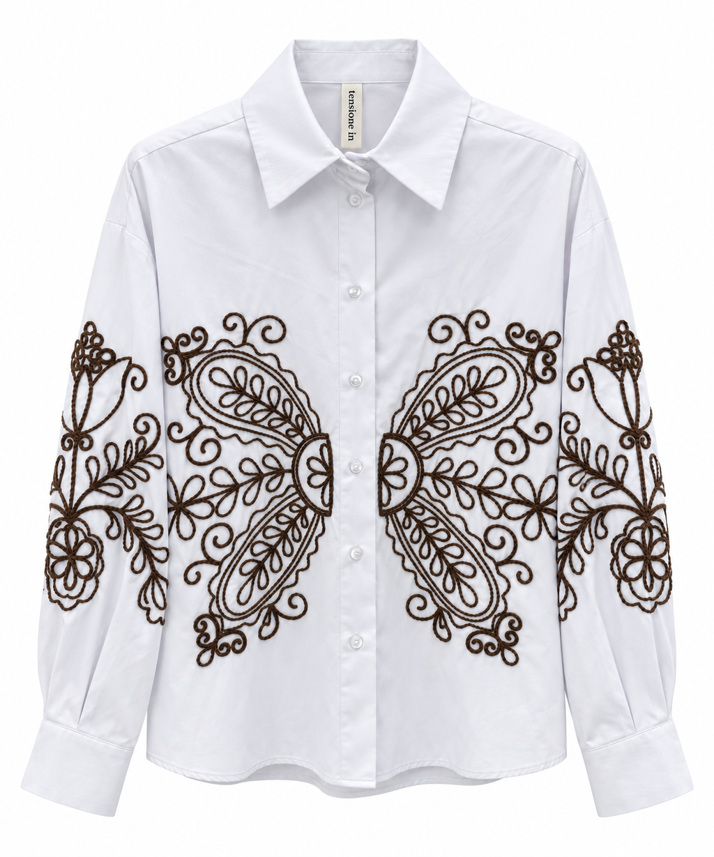 Camicia con ricamo moro