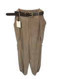 Pantalone cargo con elastico sul fondo Vicolo in Cupro