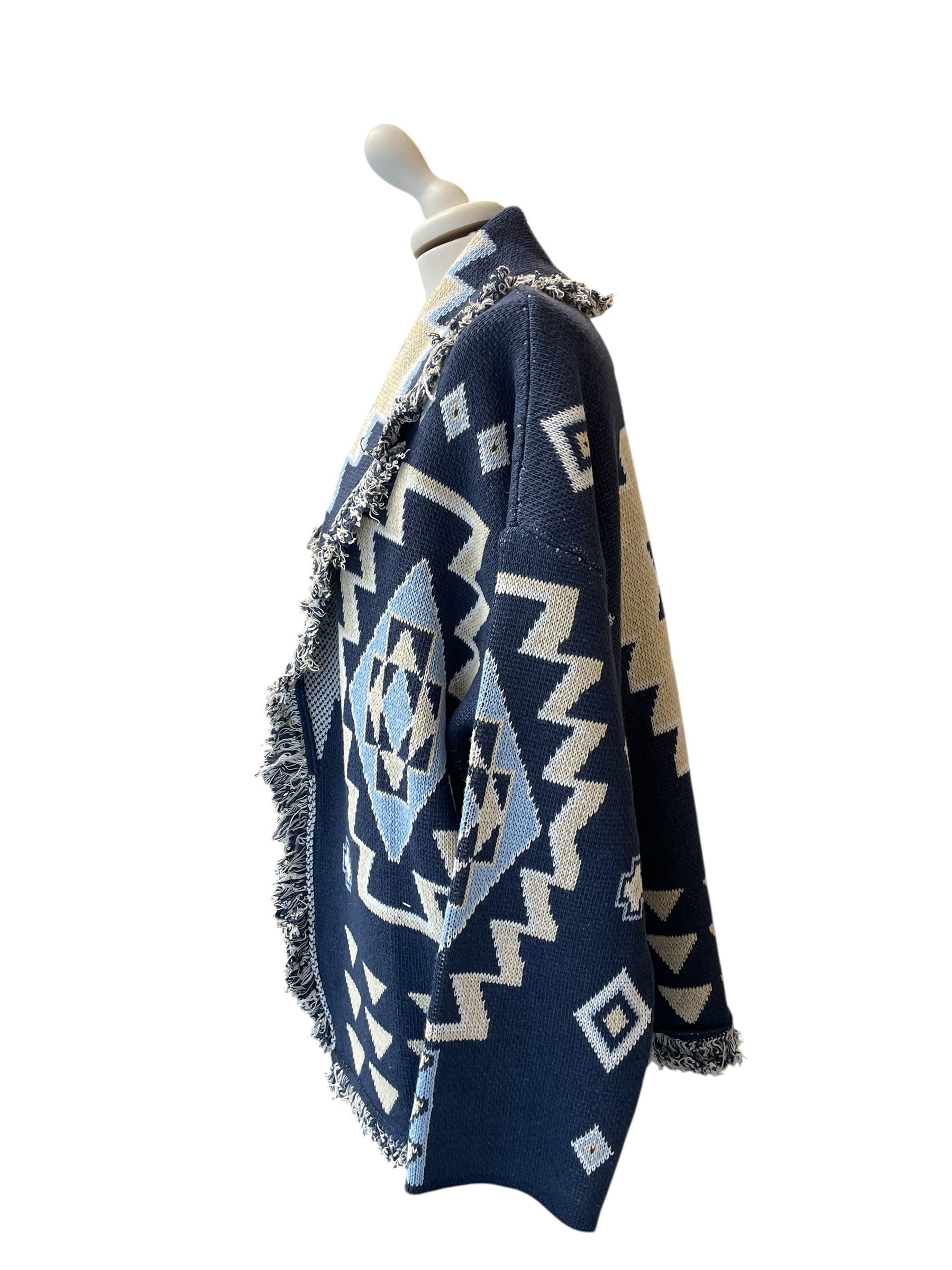 Cardigan alanui blu/azzurro/panna