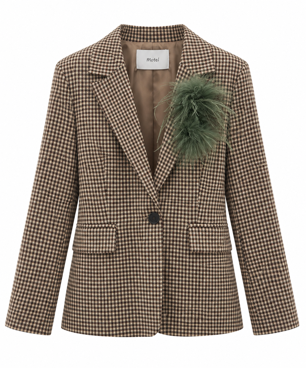 Giacca check moro/verde