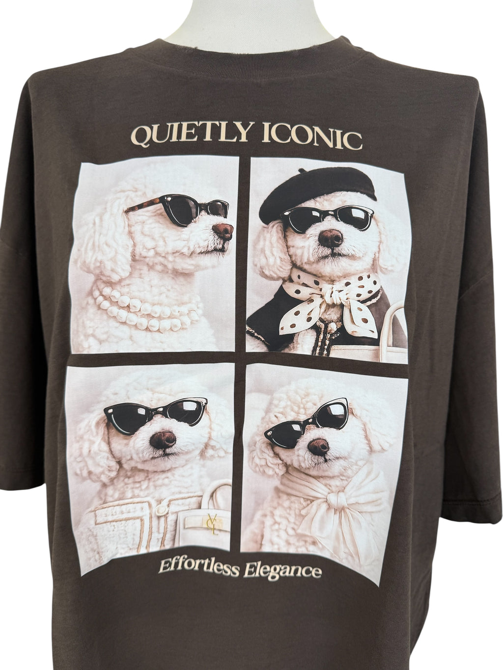 T-shirt over moro stampa barboncino