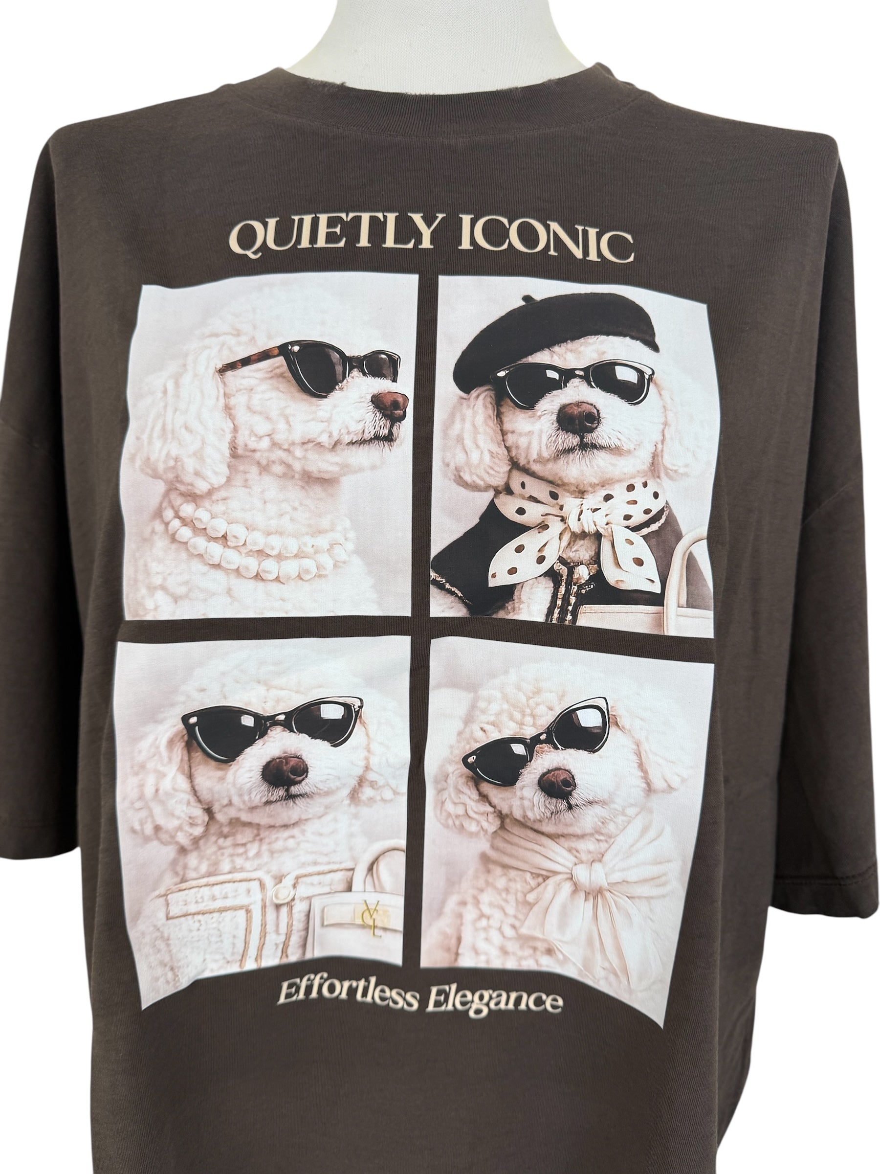 T-shirt over moro stampa barboncino