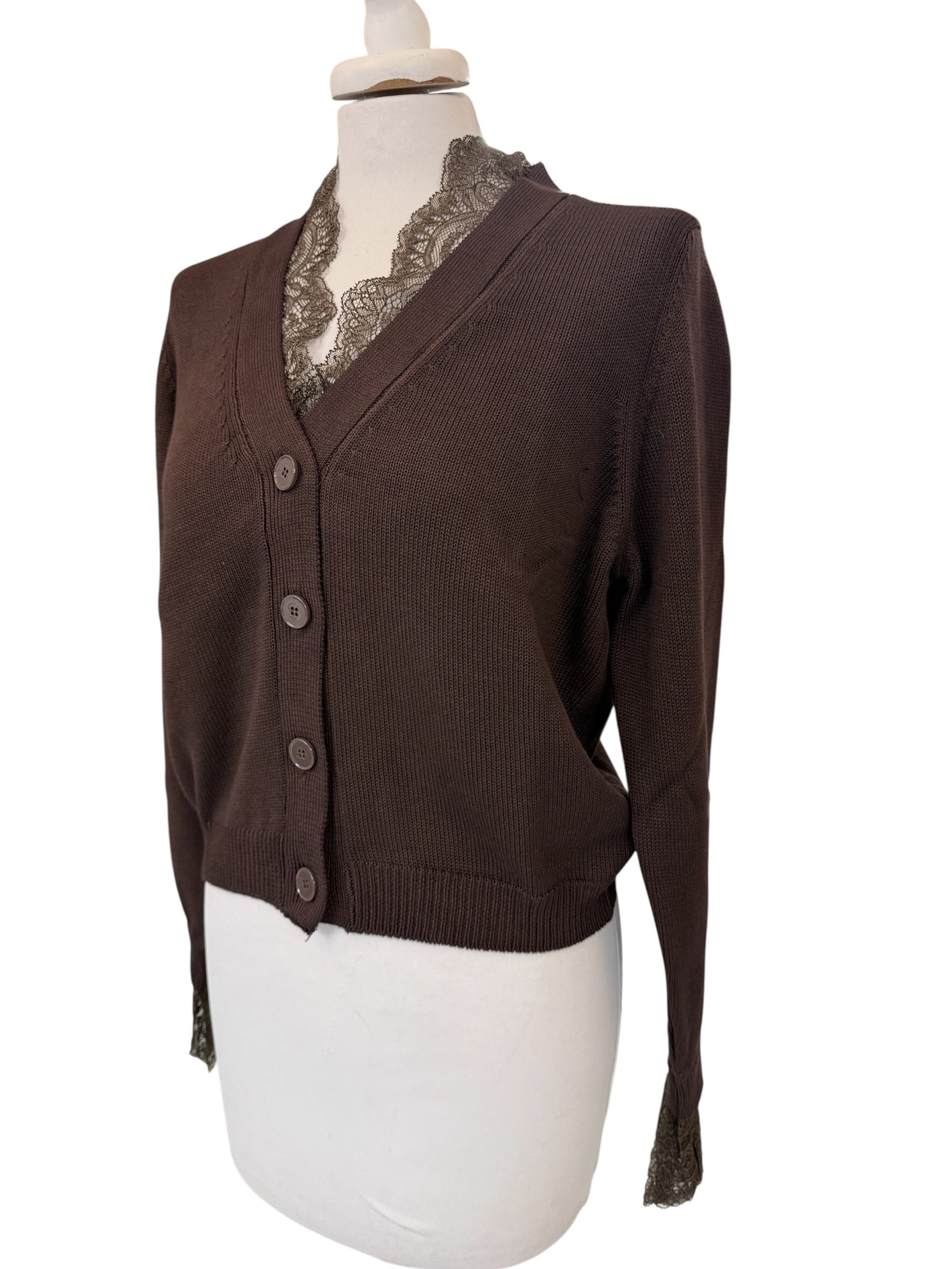 Cardigan pizzo moro
