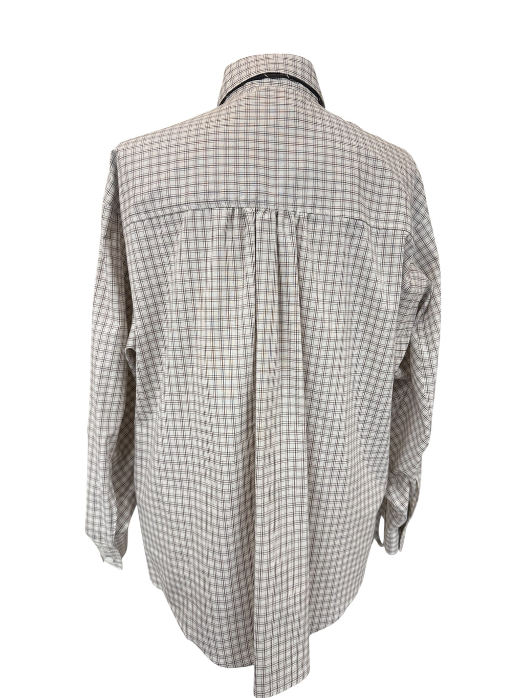 Camicia a quadri arriccio manica + cravatta