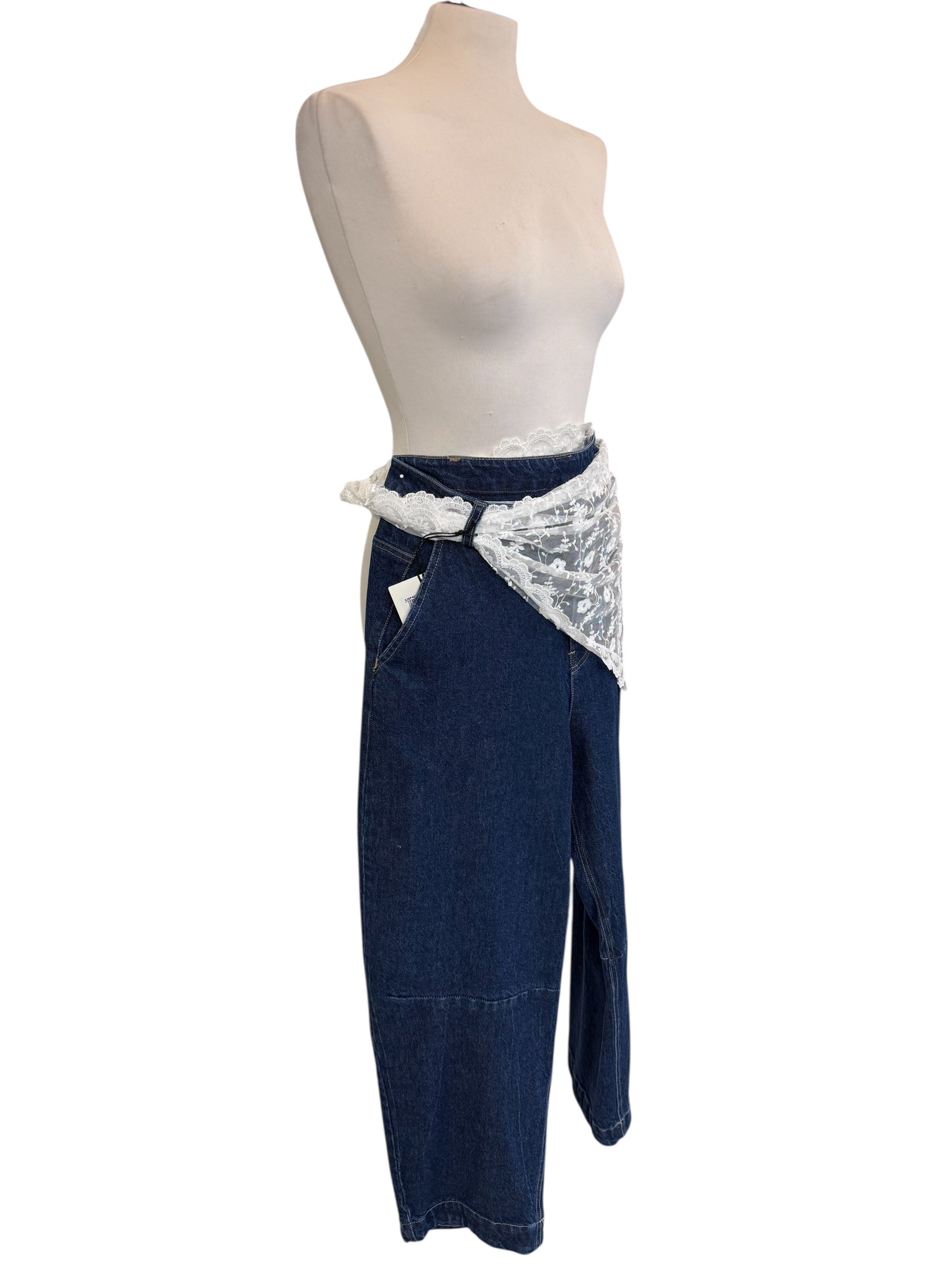 Denim con bandana in pizzo S26P407