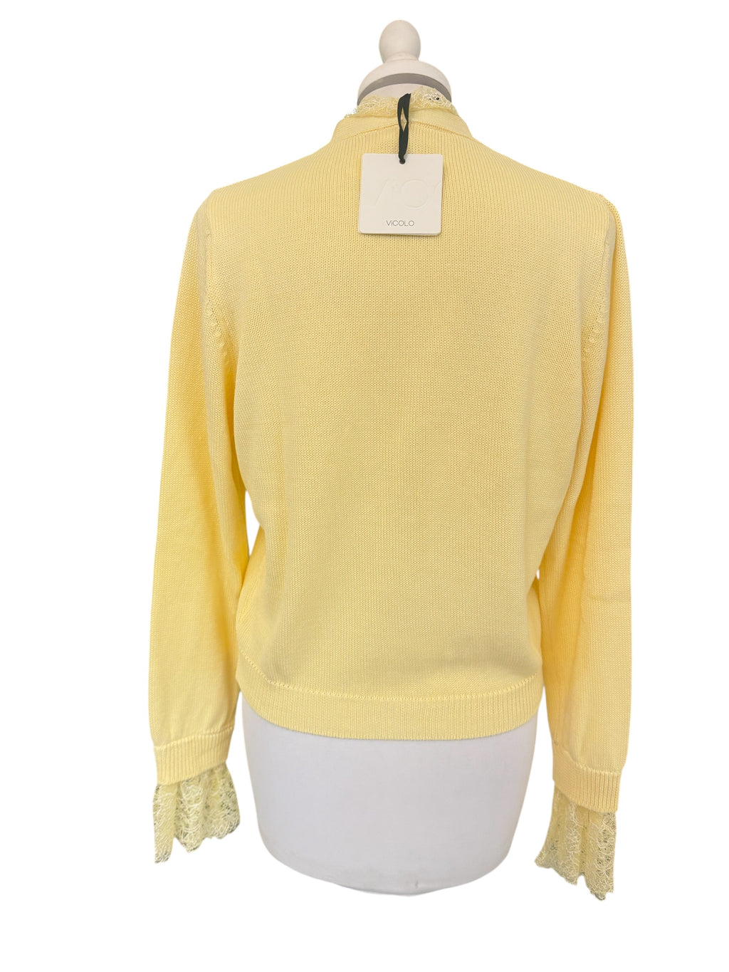 Cardigan pizzo giallo